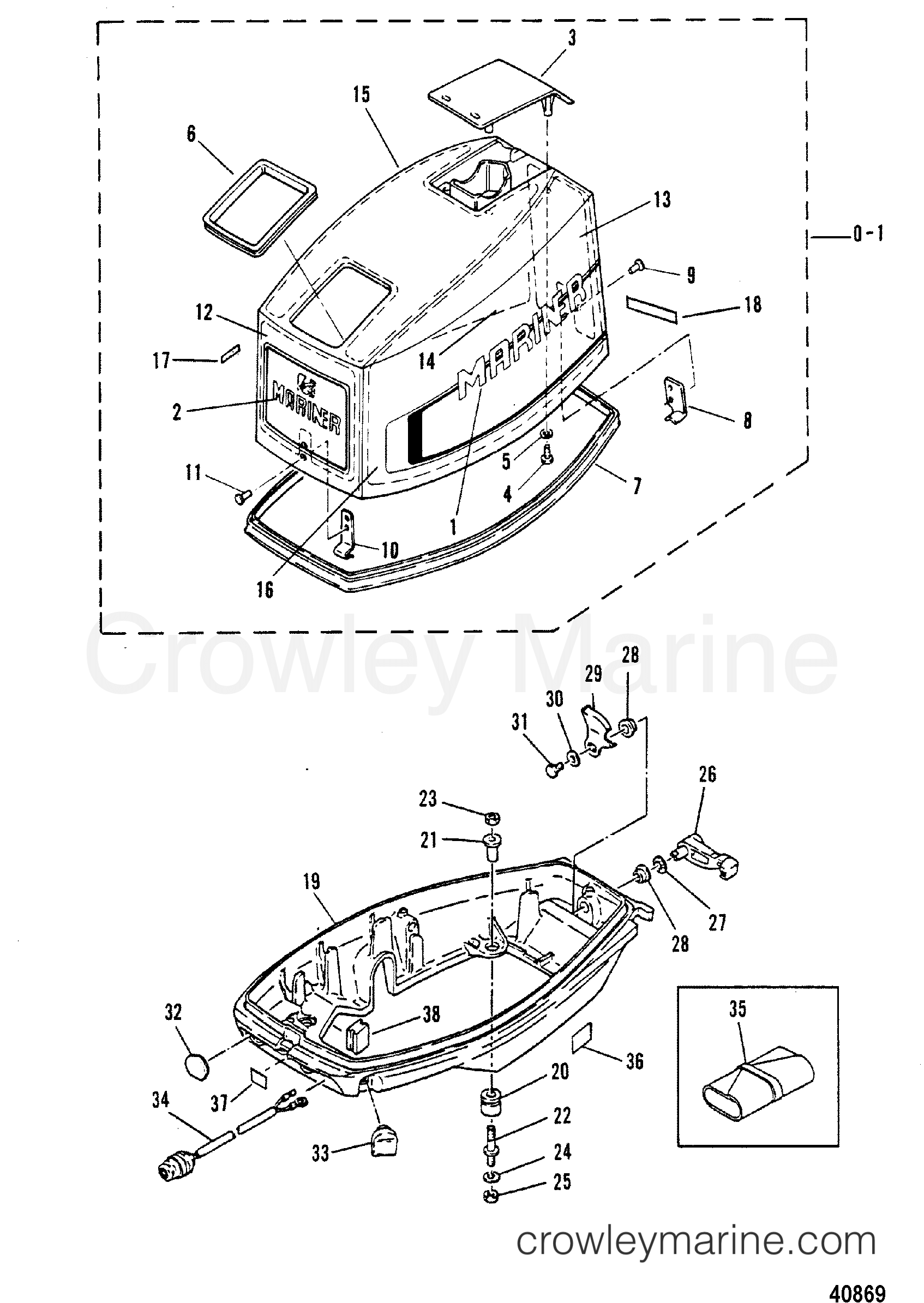 1980 Outboard 30 [M] - 7030200 - COWLING