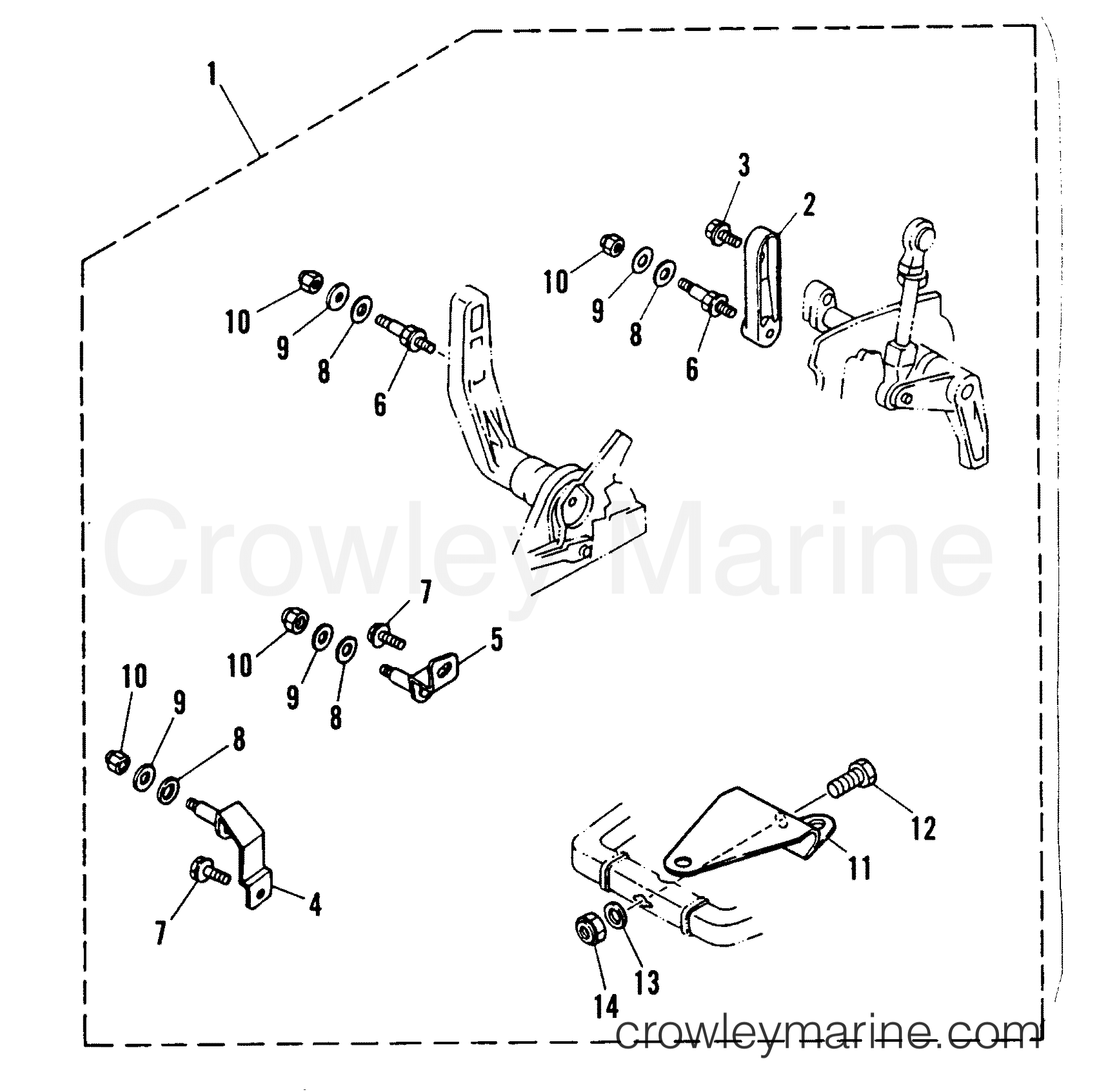 1990 Outboard 30 [ELO] - 7030312SU - REMOTE CONTROL ATTACHING KIT