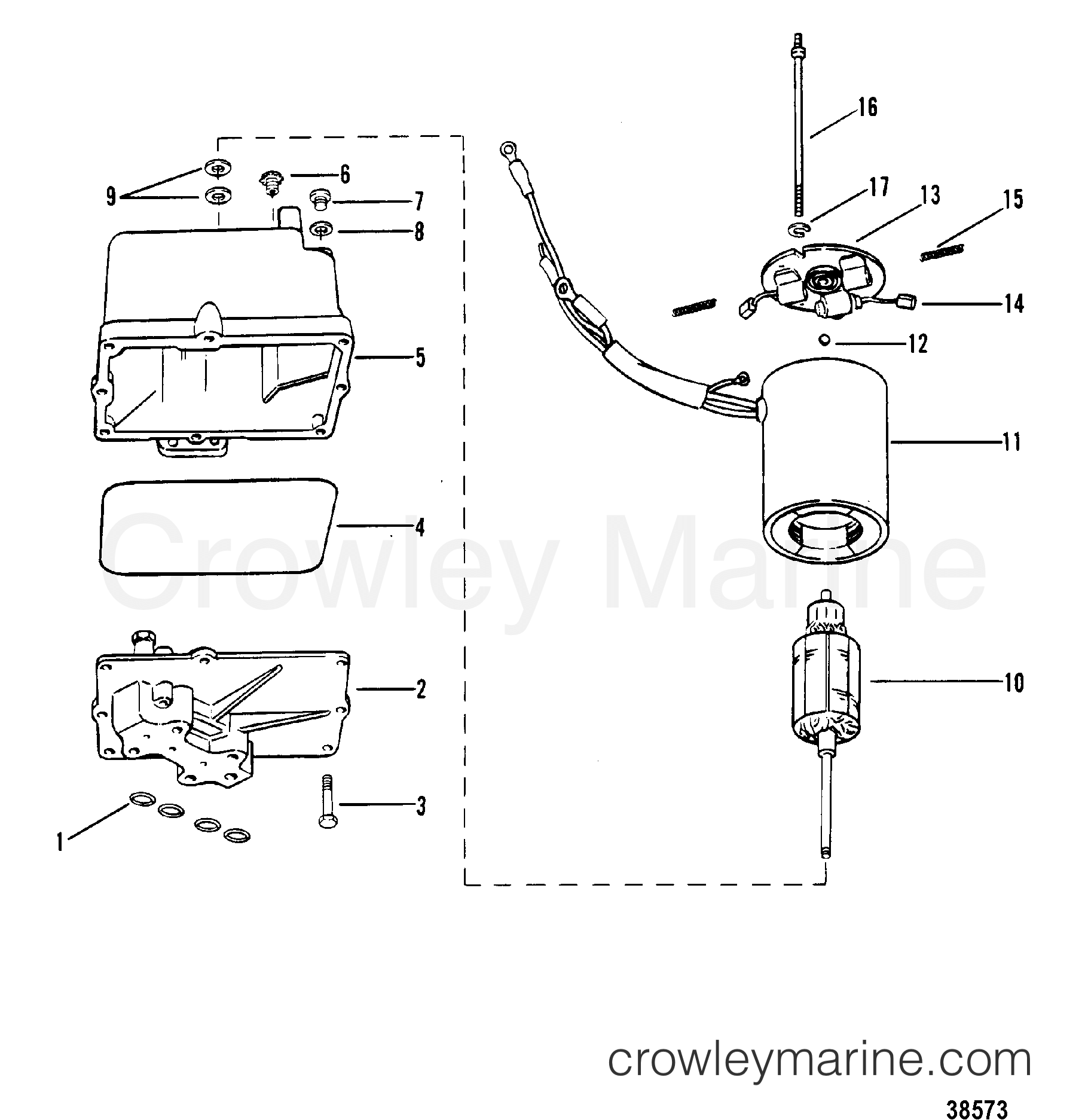 HYDRAULIC PUMP ASSEMBLY(METAL RESERVOIR) 1980 Outboard 70 [ELPT