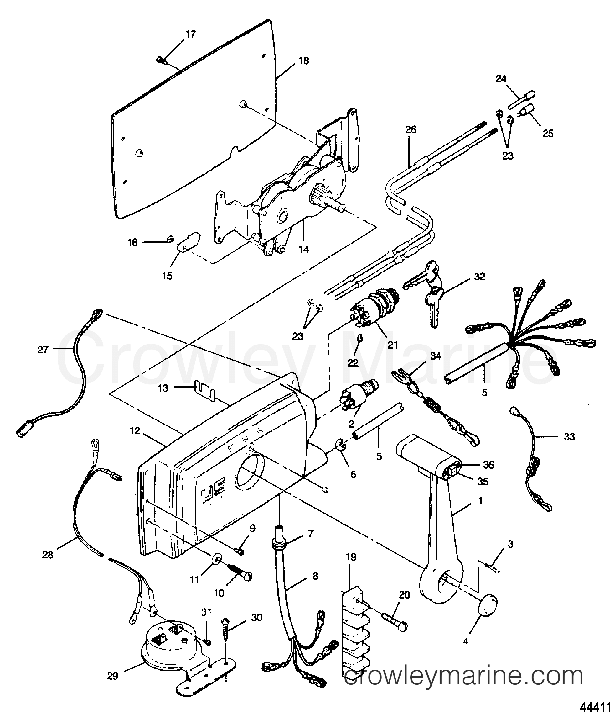 1990 Outboard 90 - 903F90A & Up [BEL] [Force] - REMOTE CONTROL