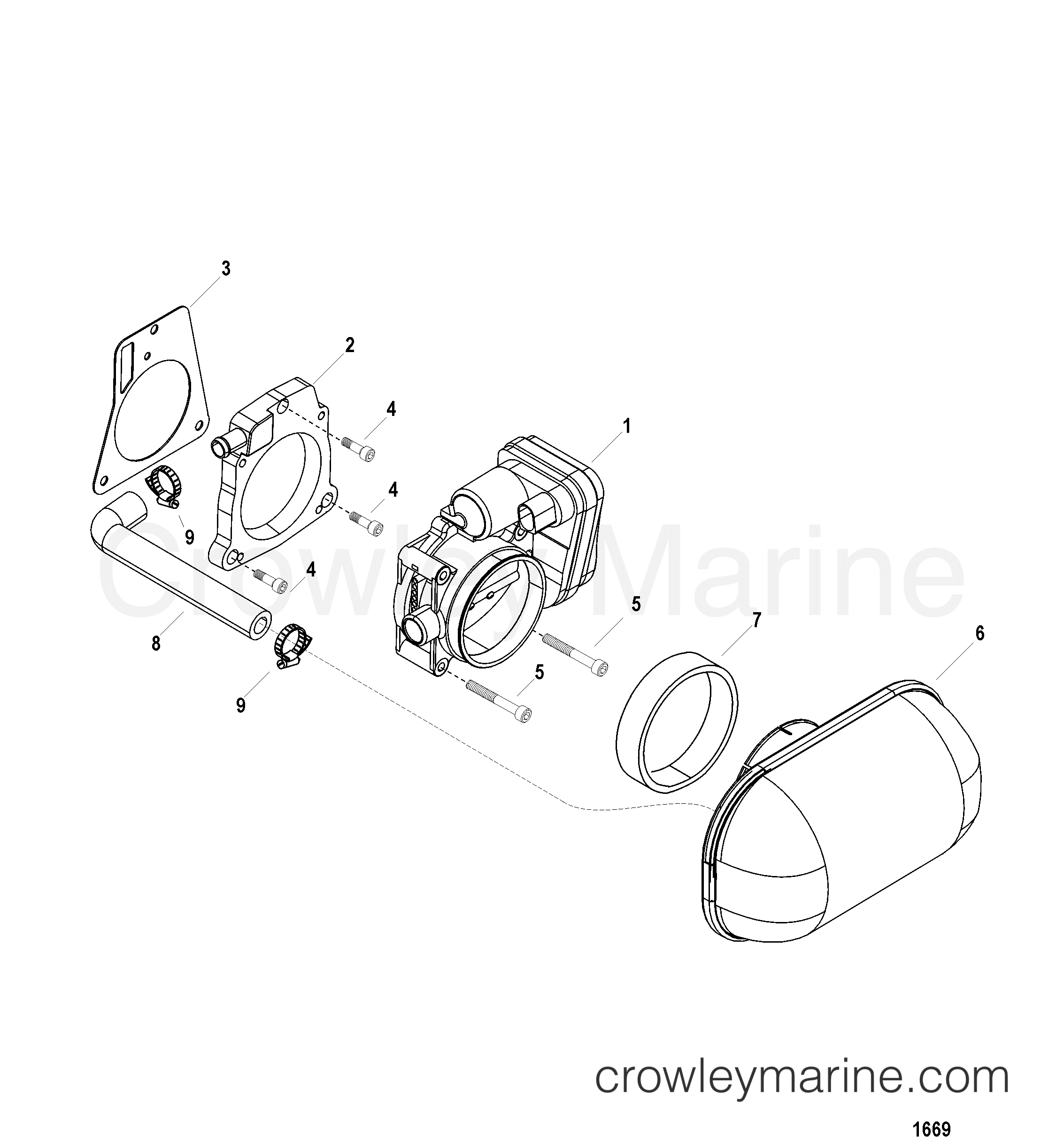 1998 Inboard Engine 8.1L HO [MPI] - 308100721 - THROTTLE BODY( DIGITAL THROTTLE-SHIFT )