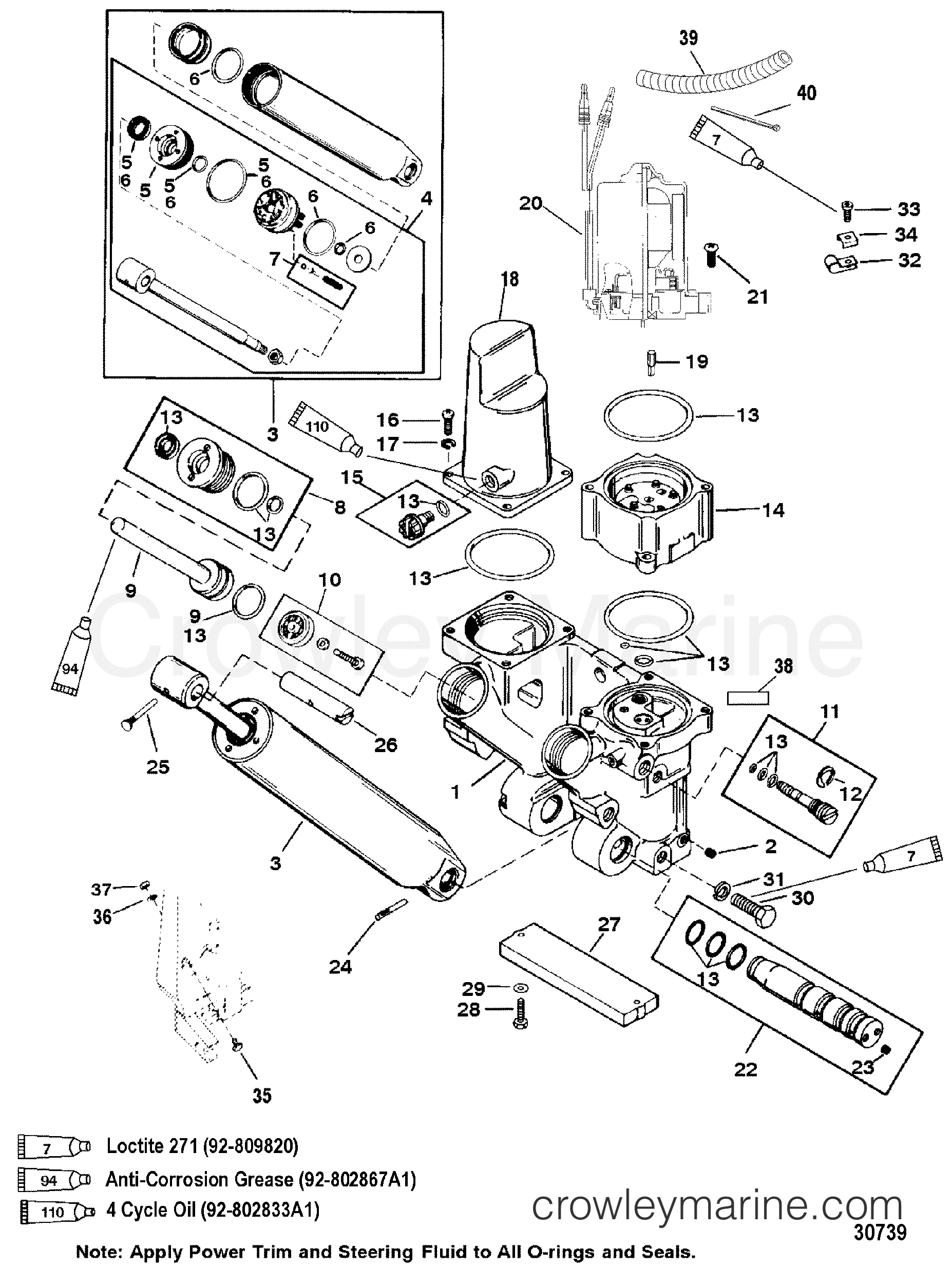 2000 Outboard 200EFI [XL] - 7200423JD - POWER TRIM COMPONENTS(REMOVEABLE PUMP HOUSING)