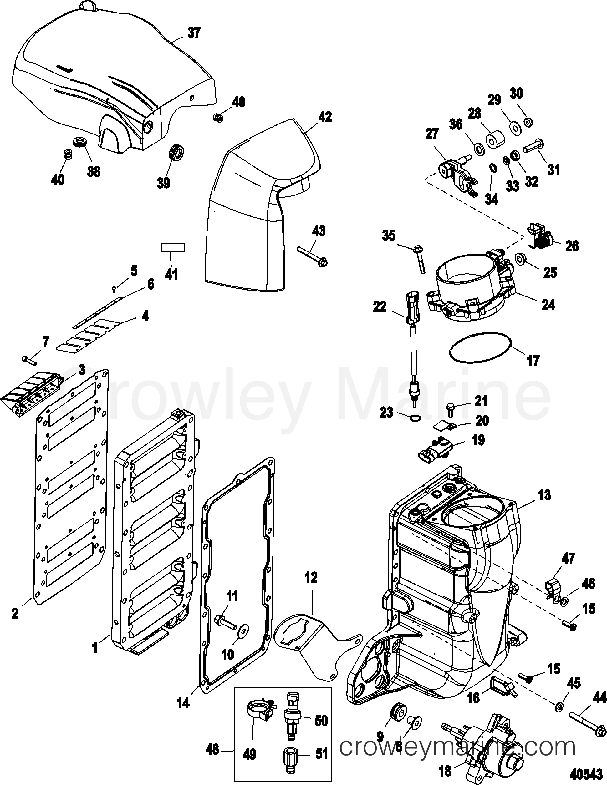 Serial Range Outboard 225 PRO XS (3.0L DFI) - 1B752547 & Up - AIR HANDLER