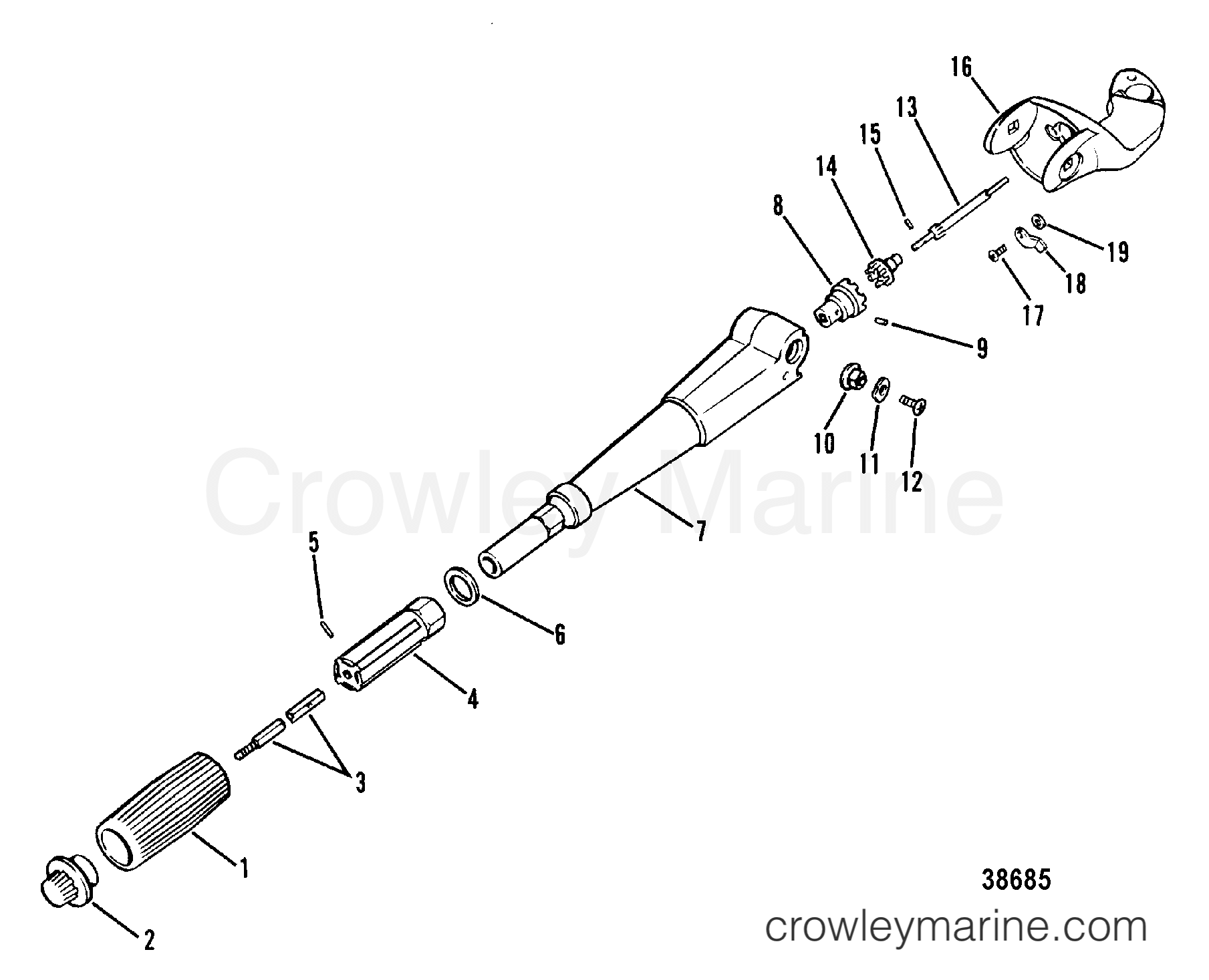1982 Outboard 4.5 [M] - 1005202 - STEERING HANDLE ASSEMBLY