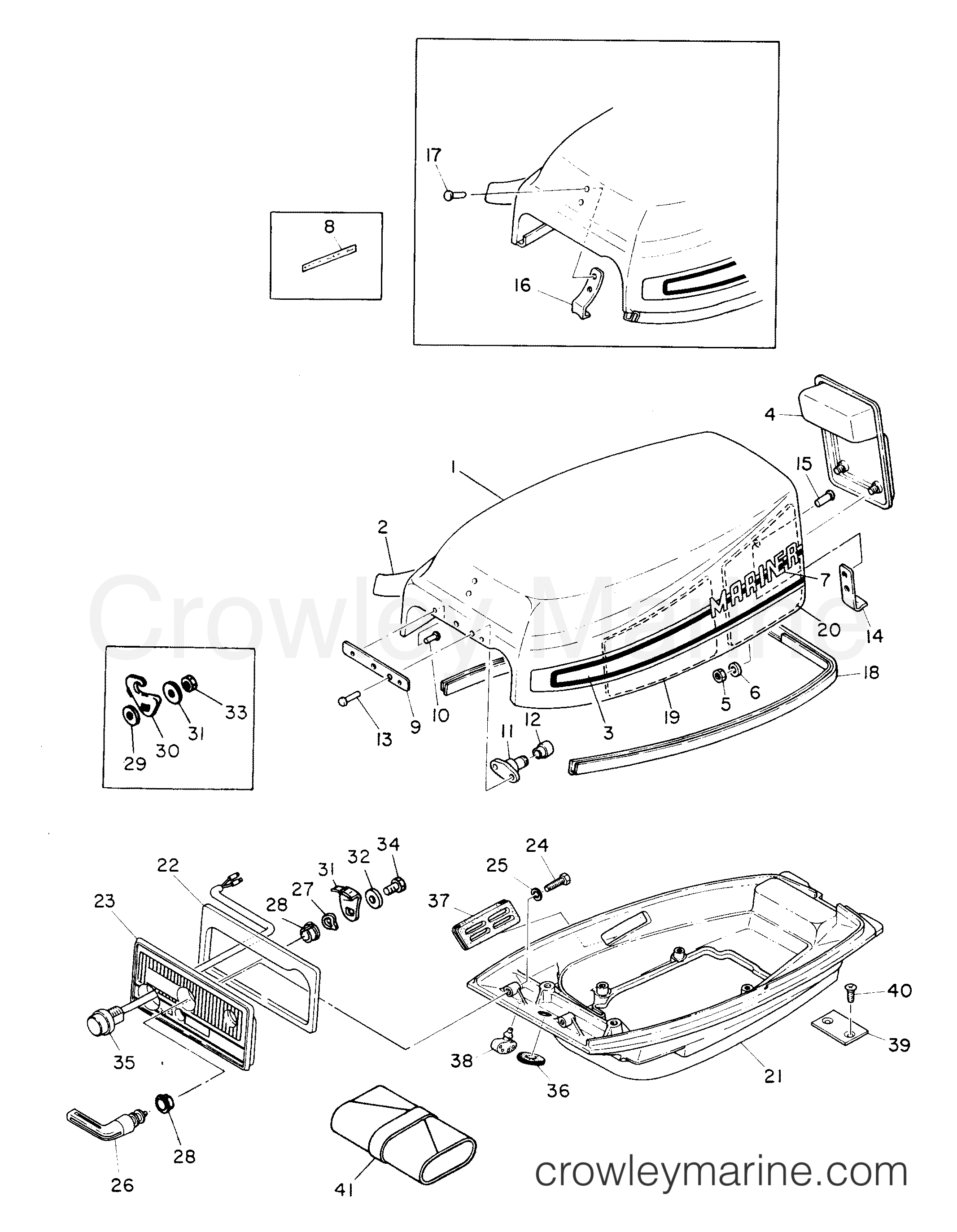 Serial Range Outboard 8A - 655-300100 AND BELOW - COWLING