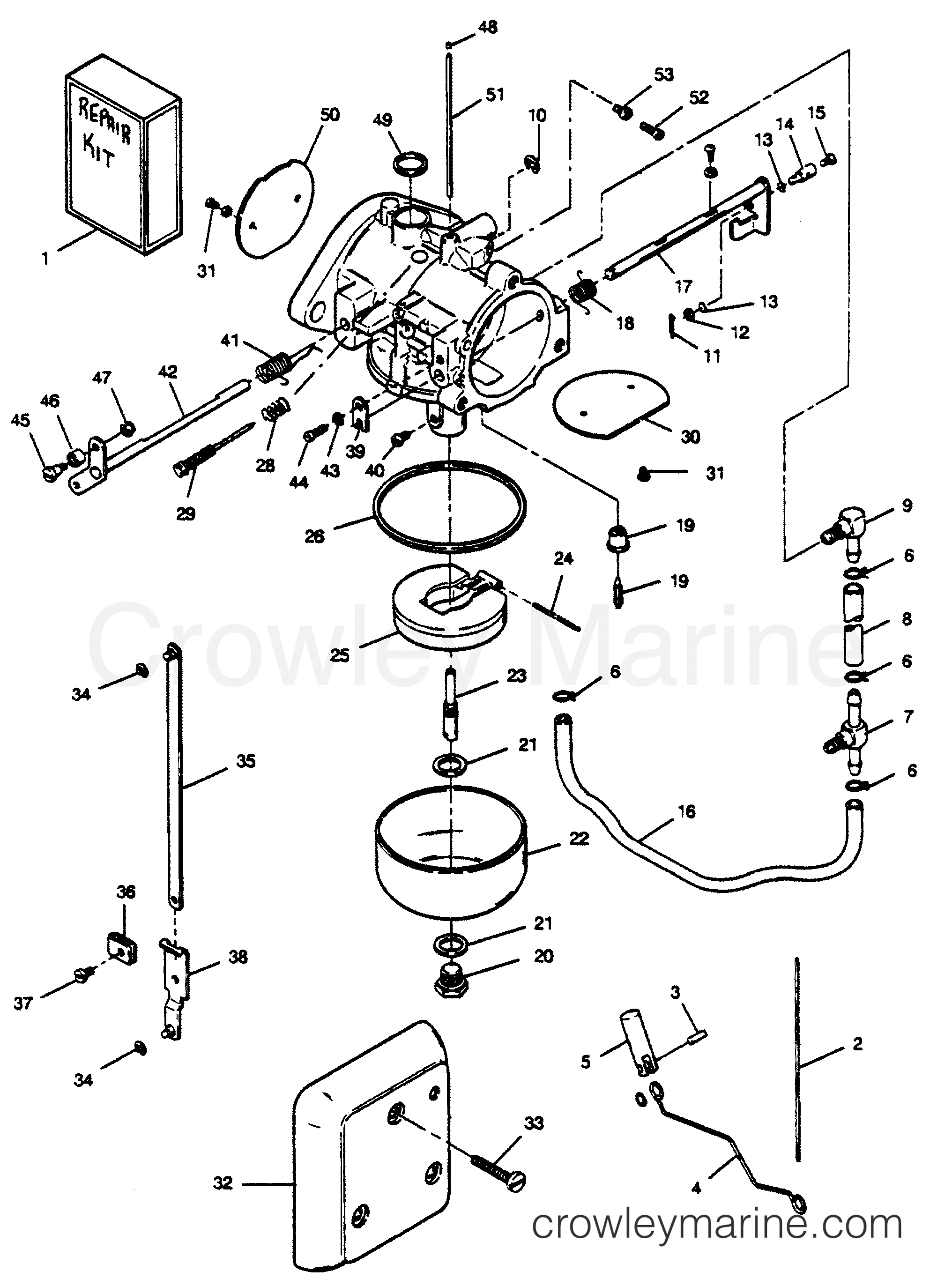 1989 Outboard 125 - 1258D9D [Force] - CARBURETOR