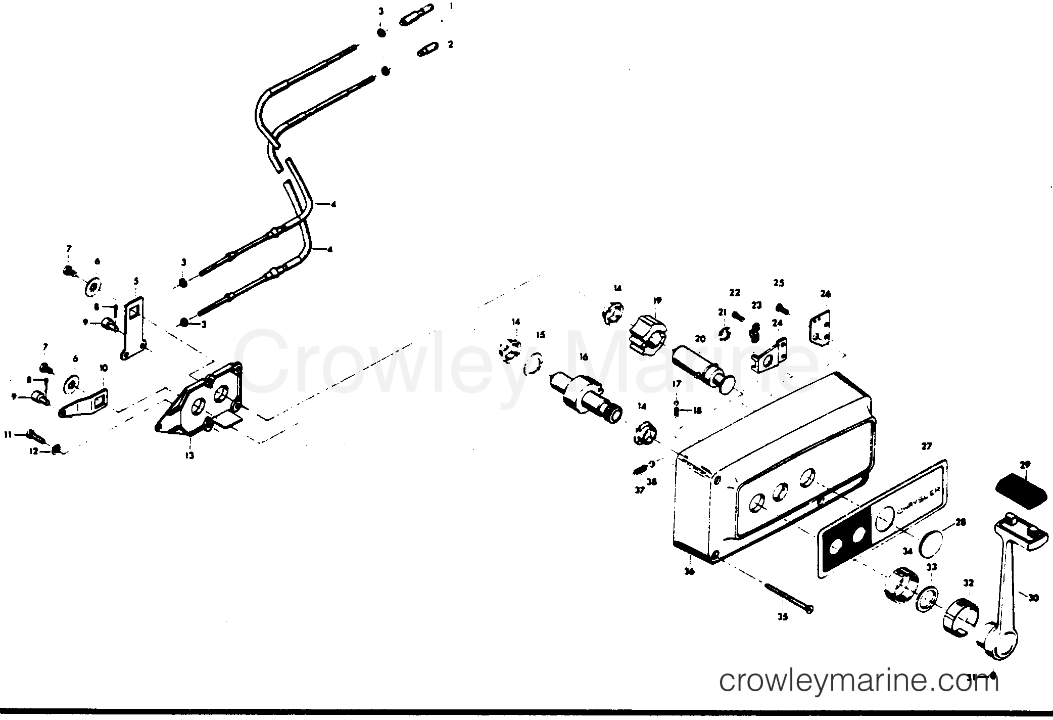 1977 Outboard 45 - H0459H77F - REMOTE CONTROL
