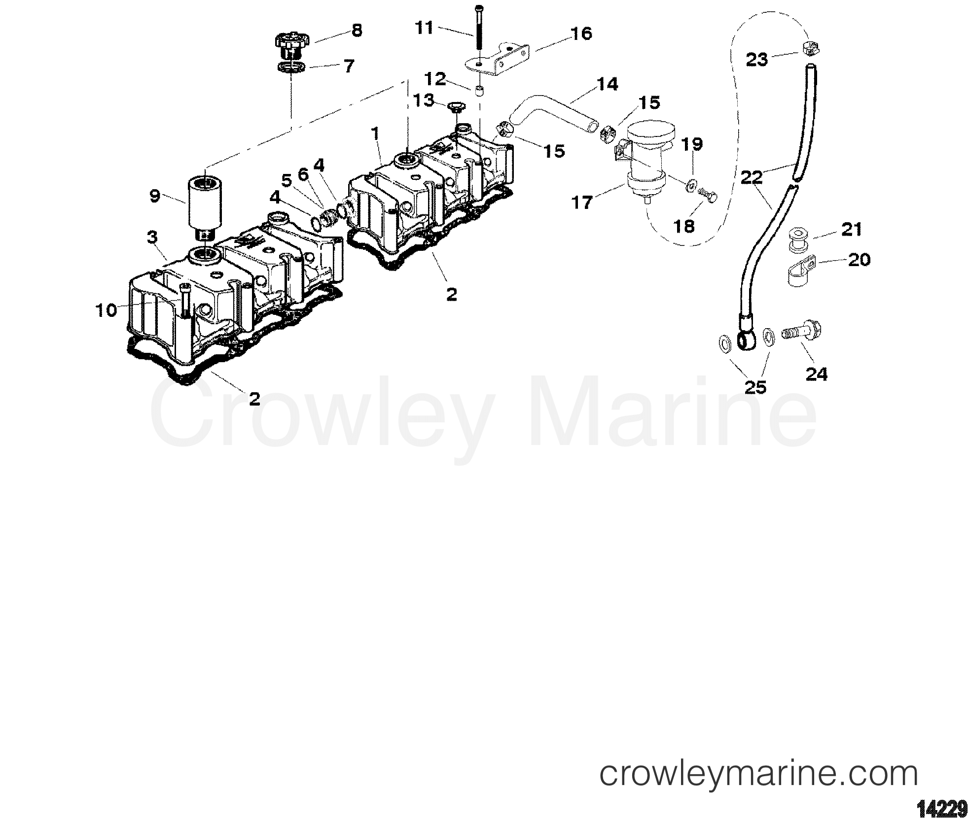 ROCKER COVER - 1998 Inboard Engine 4.2L [D-TRONIC] 3C787BJLD | Crowley ...