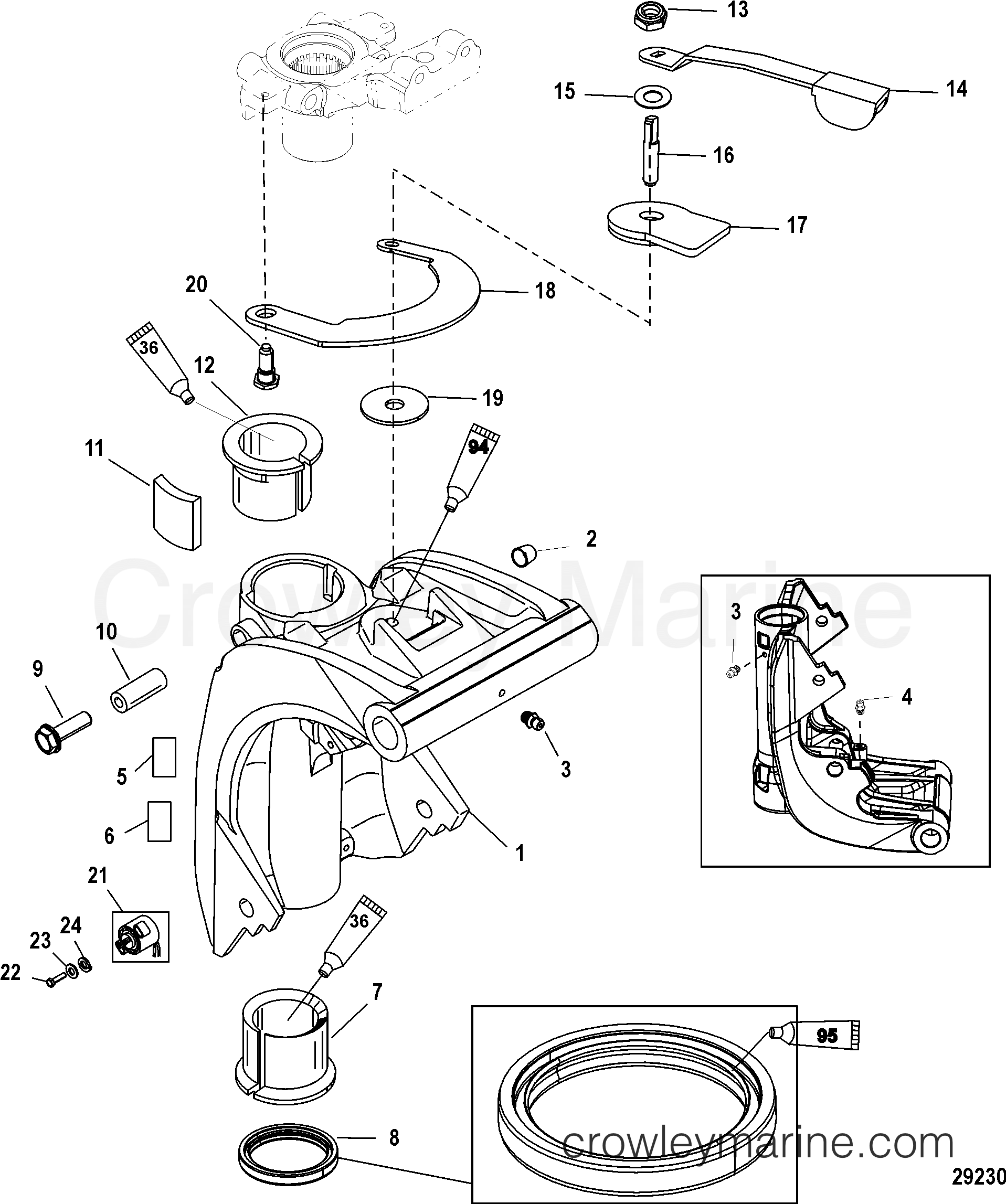 2006 Outboard 50EFI [ELPT 4] - 7E51412ZB - SWIVEL BRACKET