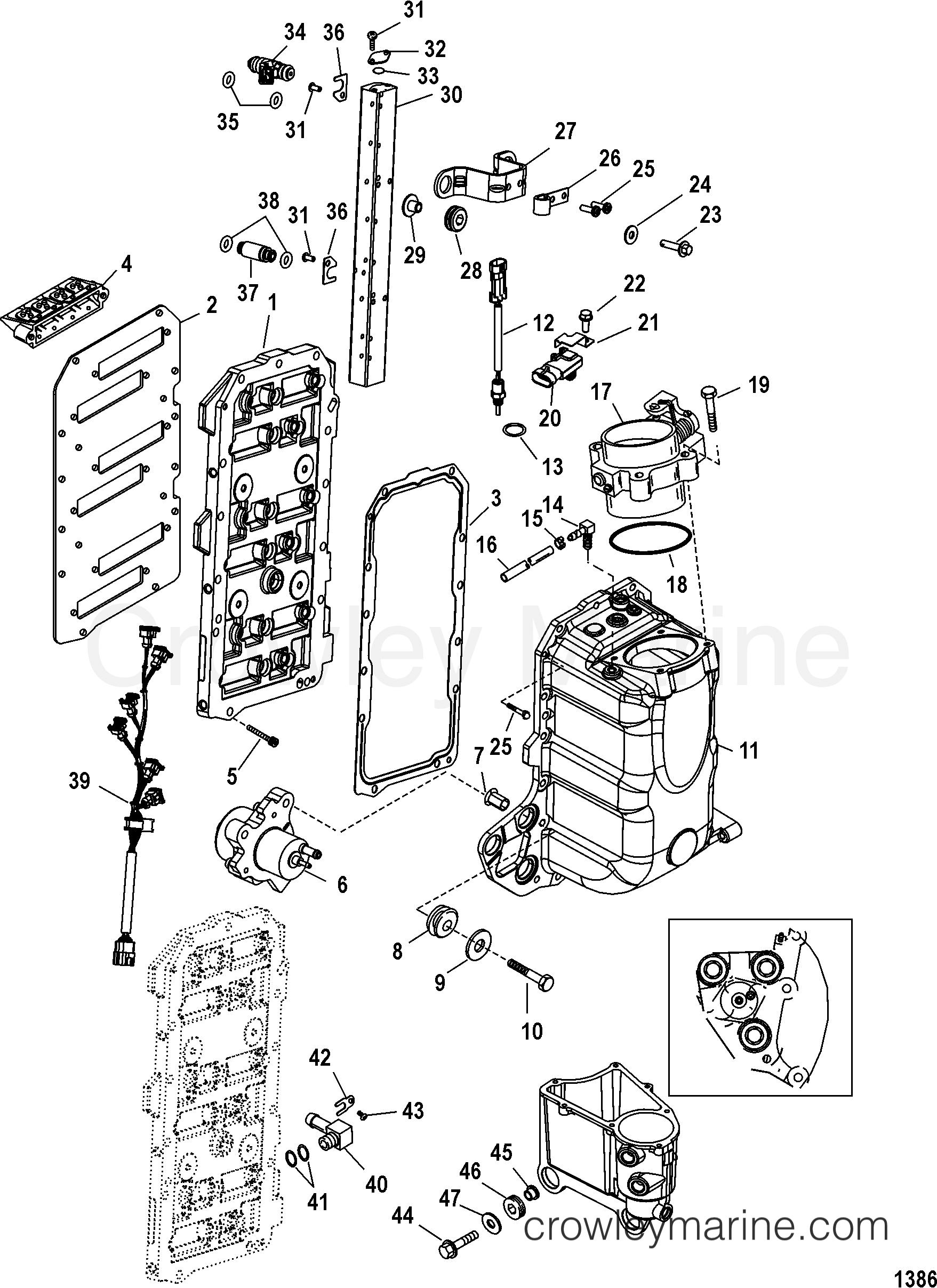 2003 Outboard 150MG3 [L] - 7150454MD - AIR HANDLER COMPONENTS