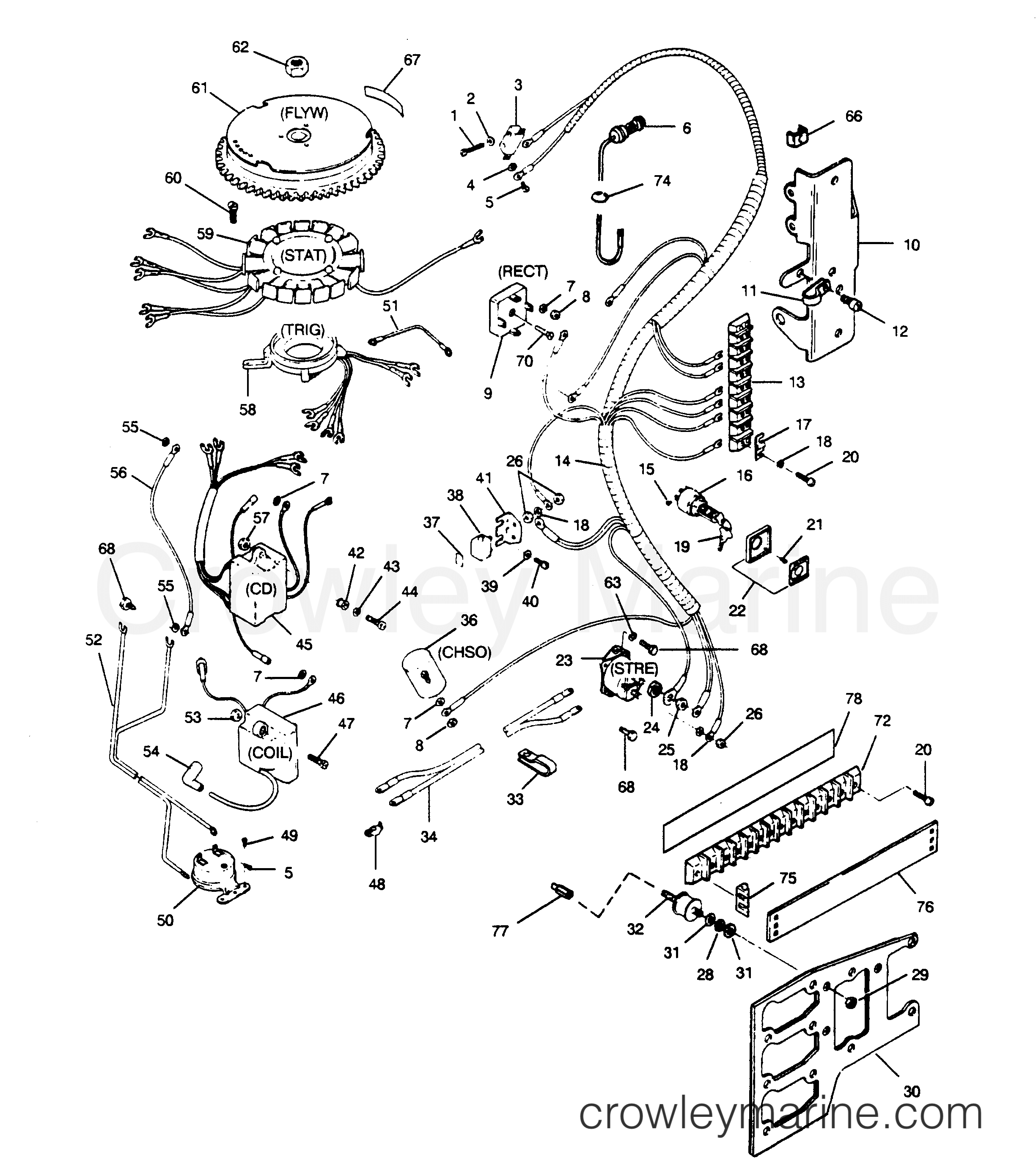 1990 Outboard 90 - 906X90B [Force] - ELECTRICAL COMPONENTS