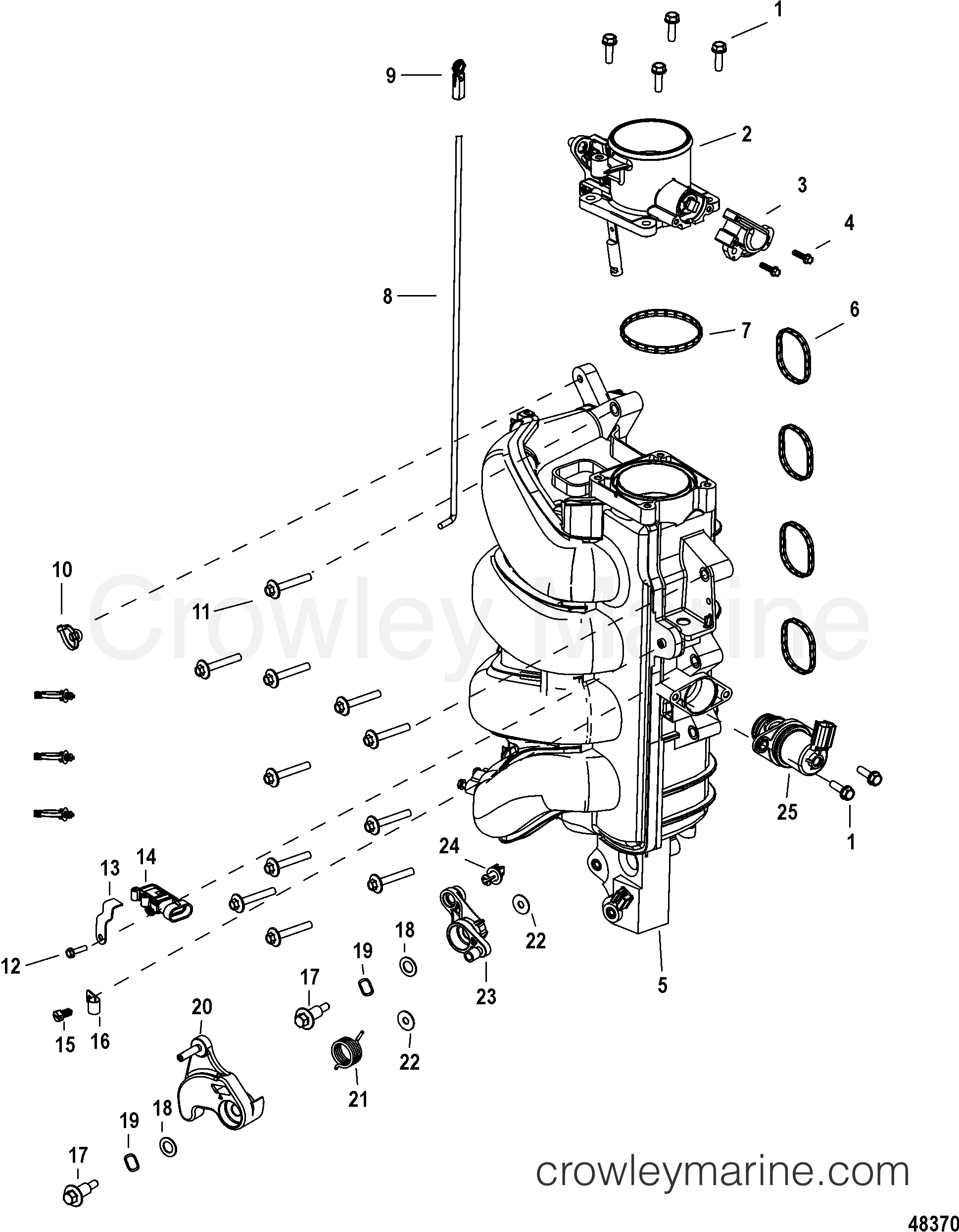 Serial Range Outboard 150 (4-Stroke) - 1B905505 & Up - INTEGRATED AIR FUEL MODULE COMPONENTS