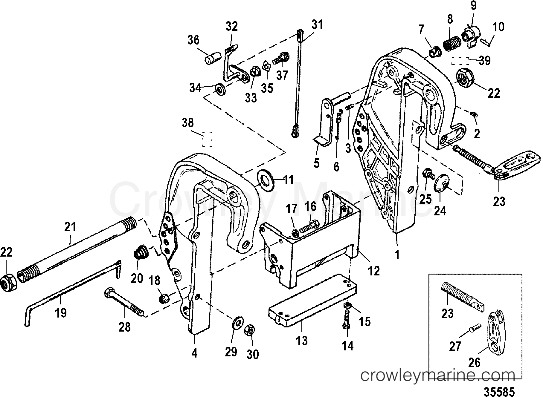 1998 Outboard 55 [MH] - 7055207GD - CLAMP BRACKET, MANUAL
