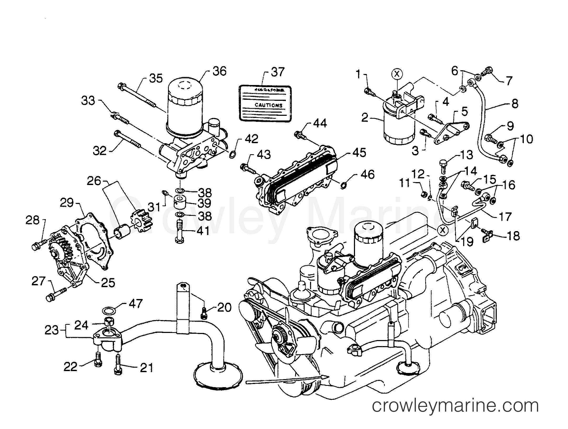 1995 Inboard Engine 5.9LD [STARBOARD] - 3592299HS - LUBRICATING SYSTEM