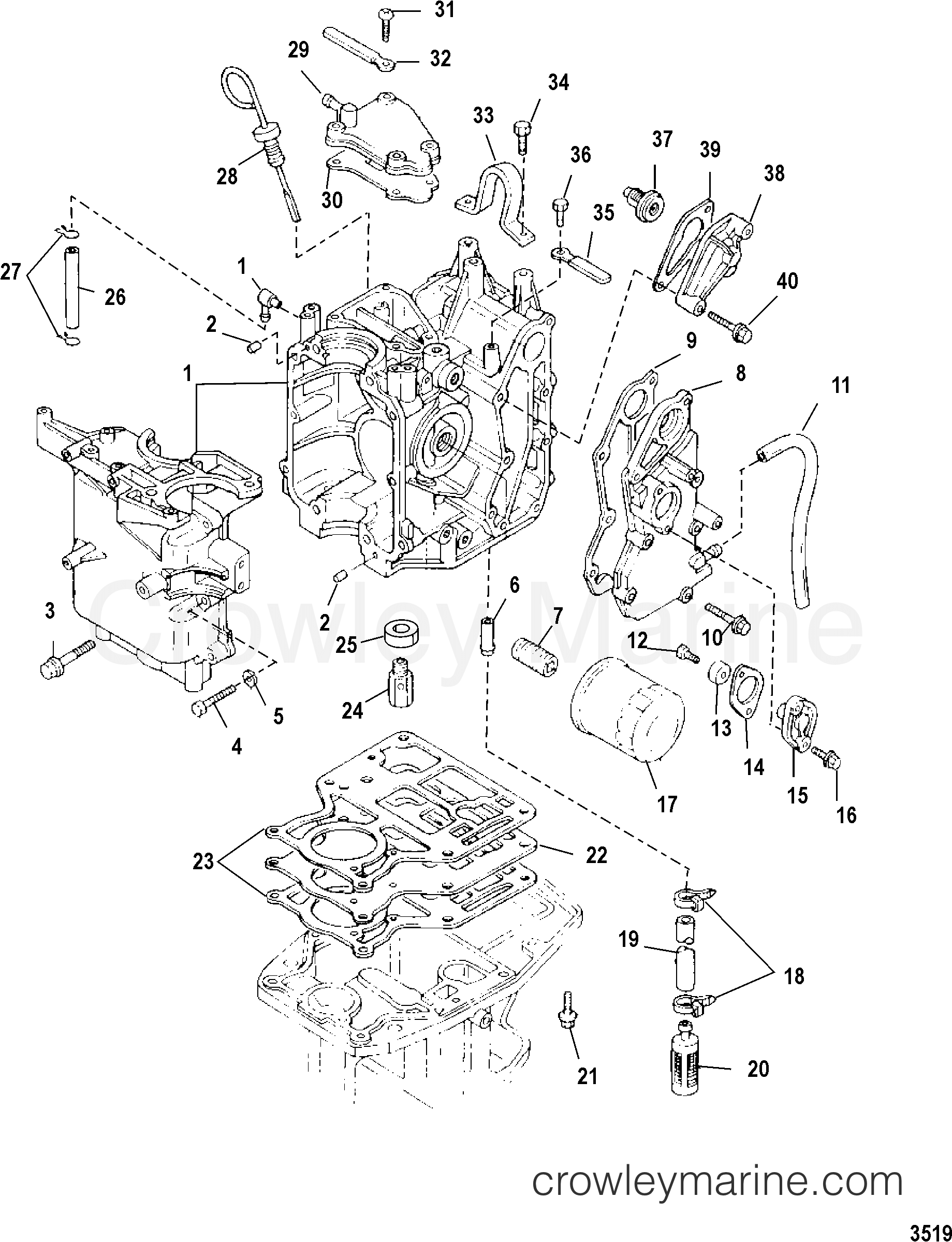 CYLINDER BLOCK - 2006 Outboard 15 [M 4] 1F15207FM | Crowley Marine