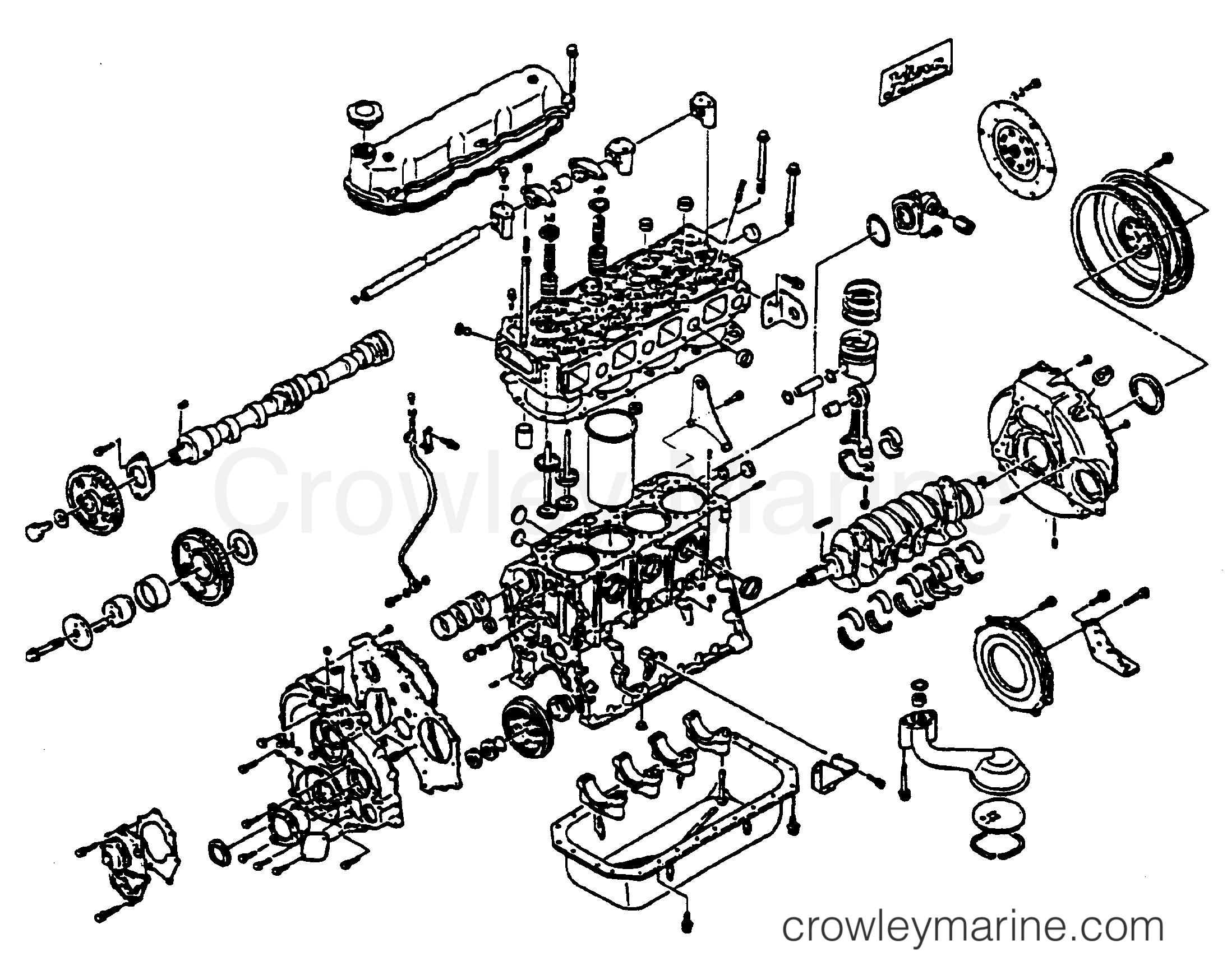 1995 Inboard Engine 4.0LD [STARBOARD] - 3402299HS - PARTIAL ENGINE