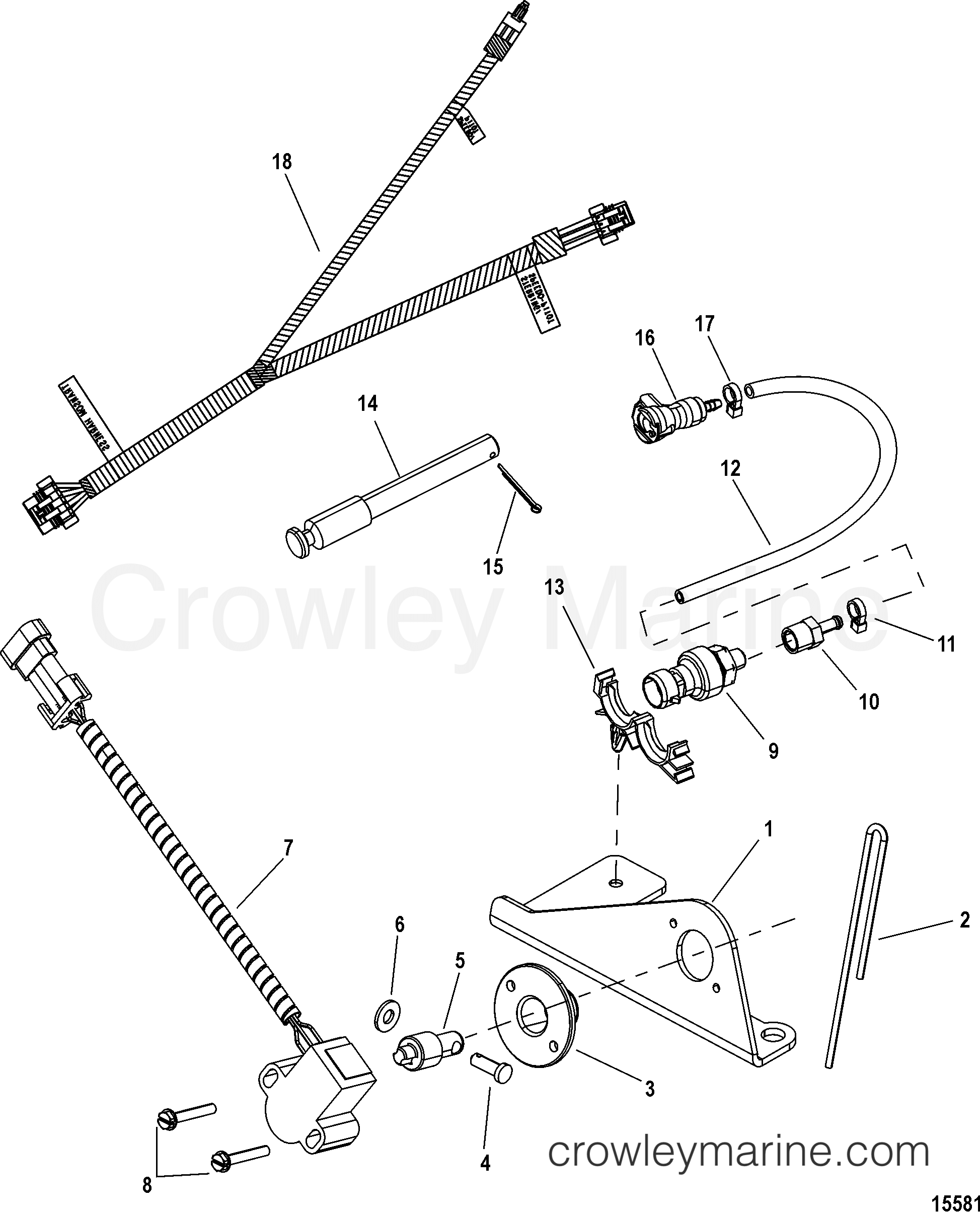 Various Years Rigging Electrical - 1994 & Up - SENSOR ASSEMBLY-STEERING(863188A 3)