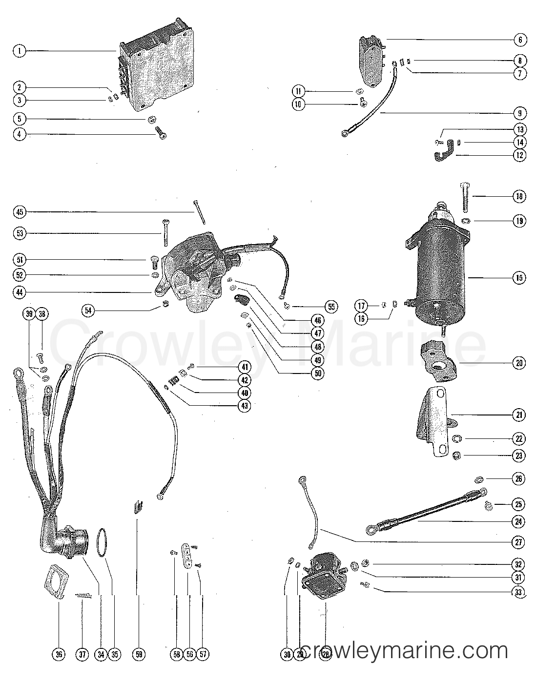 Serial Range Mercury Outboard 650 (4 CYL.) - 2119749 THRU 2309310 - STARTER