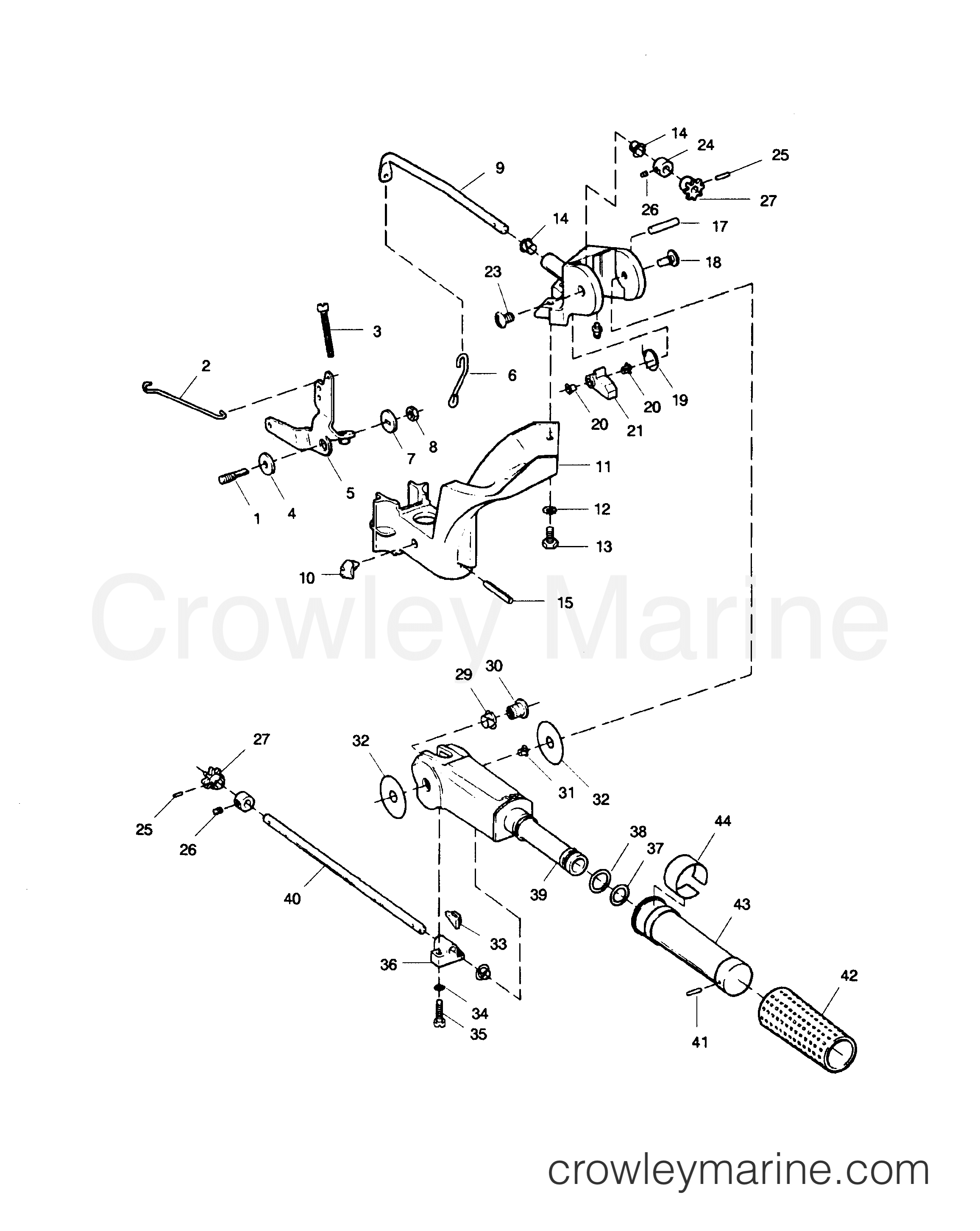 TILLER HANDLE AND THROTTLE LINKAGE 1989 Outboard 9.9 225.581991