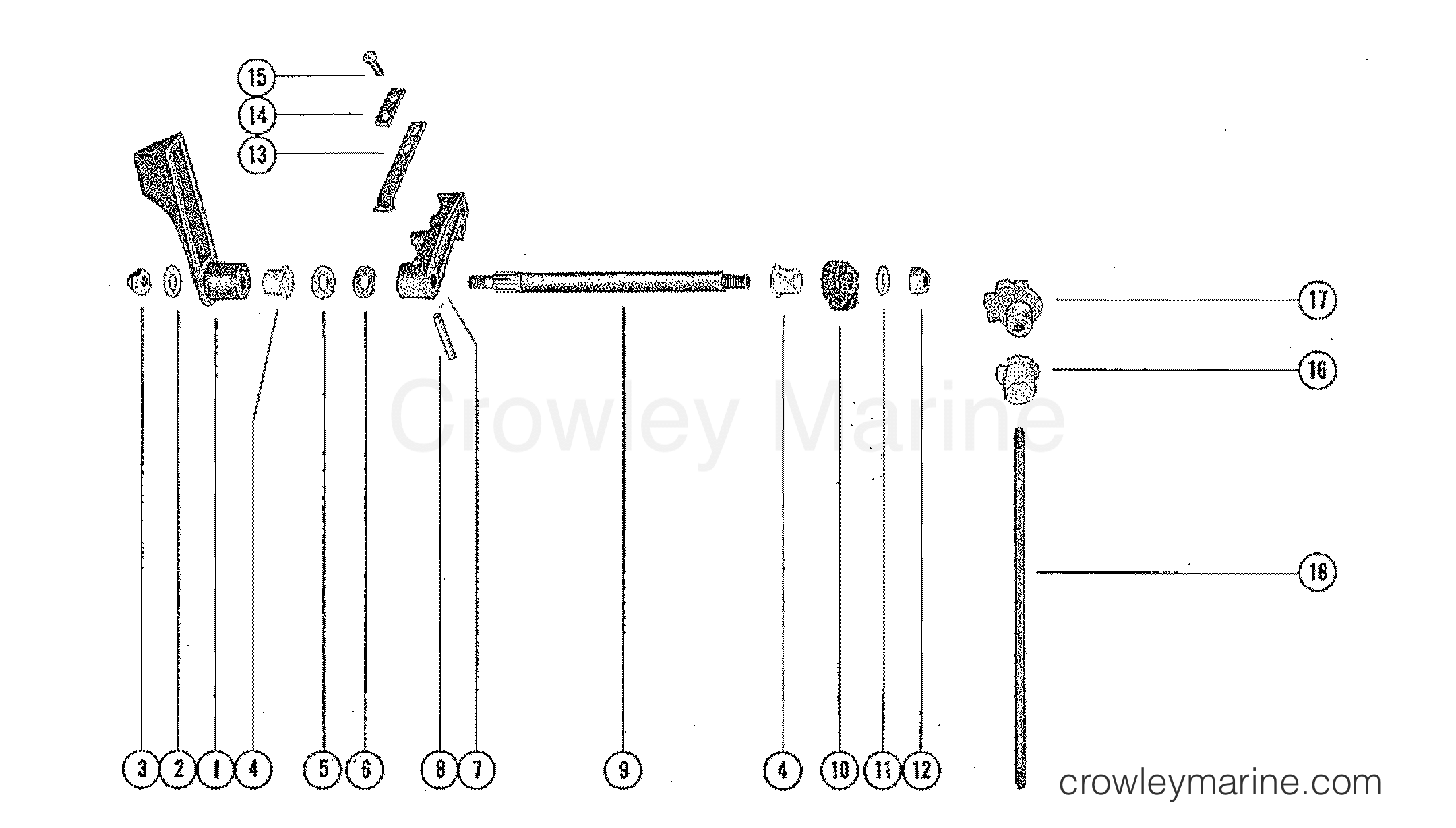 Serial Range Outboard 110 - 3263263 THRU 3795657 - SHIFT CONTROL LINKAGE