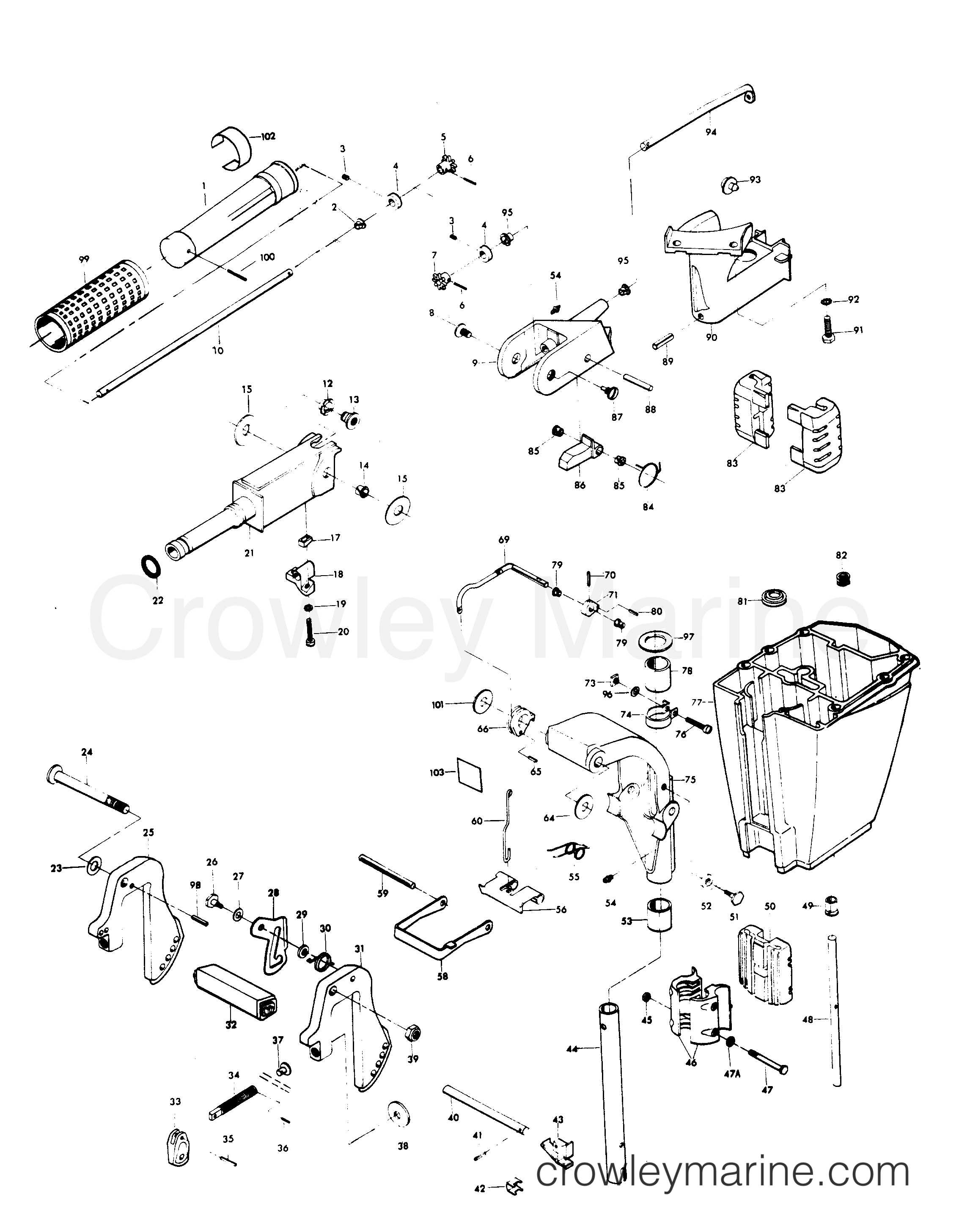 MOTOR LEG 1979 Outboard 12 H0122H79E Crowley Marine