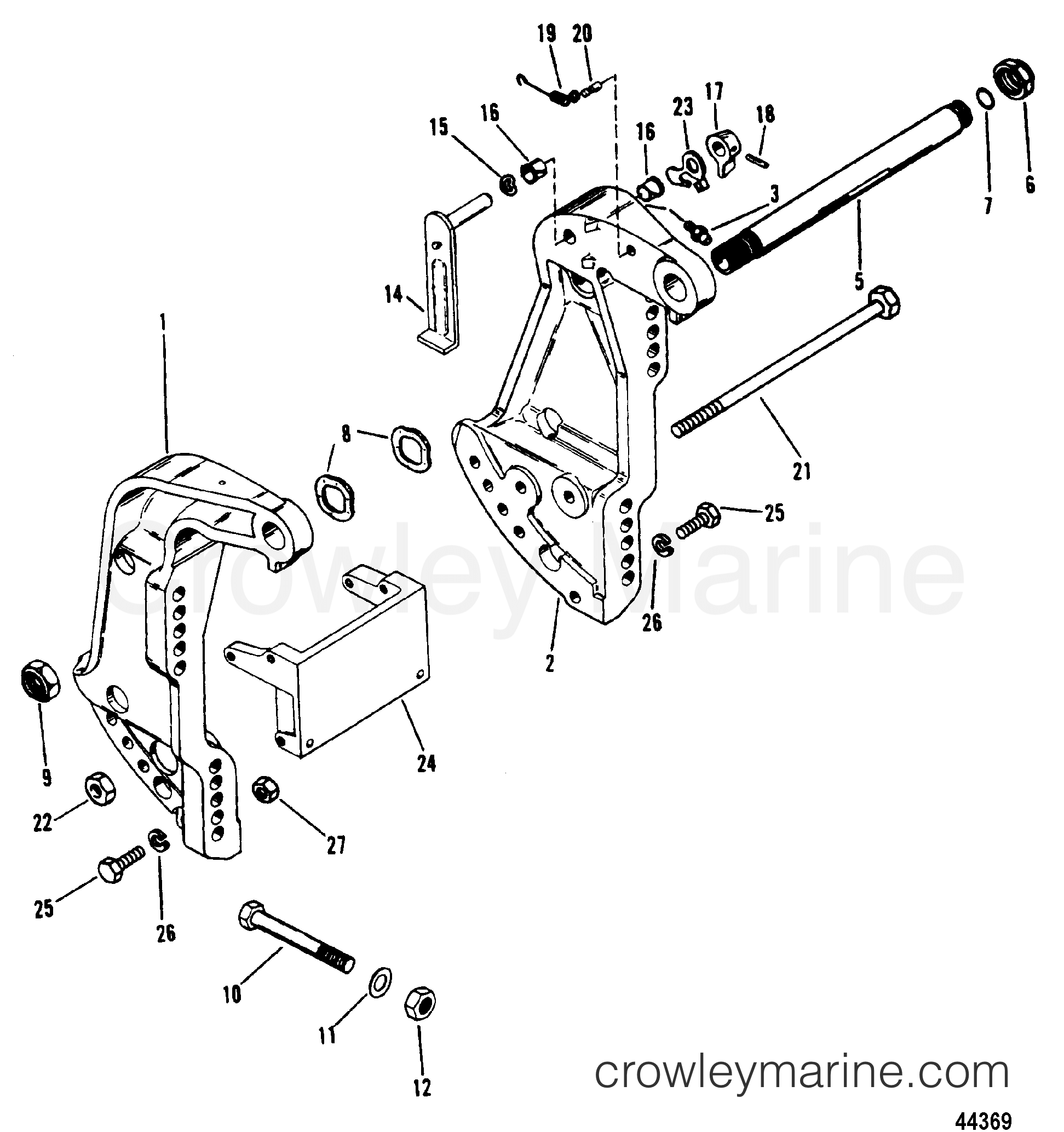 1995 Outboard 90 - H090422RD [EXLPT] - TRANSOM BRACKET