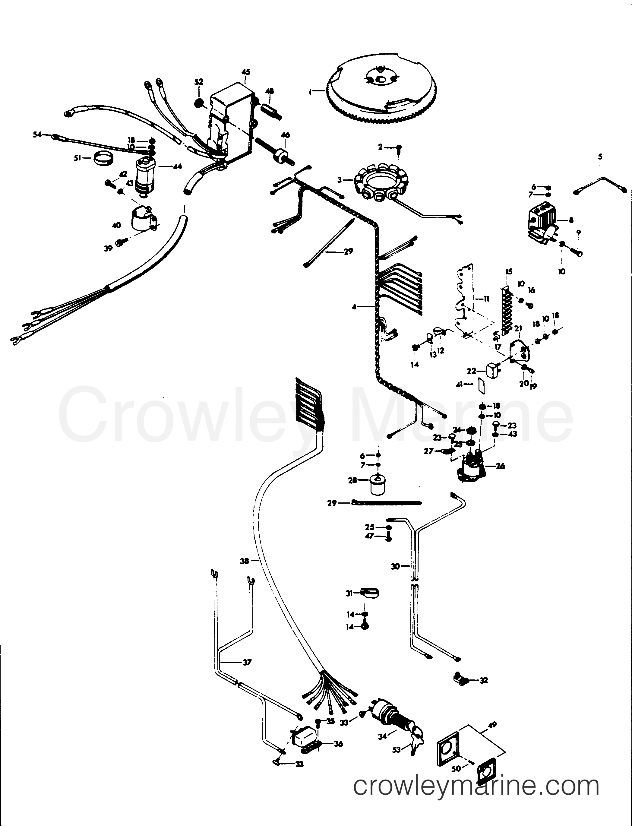 1977 Outboard 105 - H1059H77G - ELECTRICAL COMPONENTS