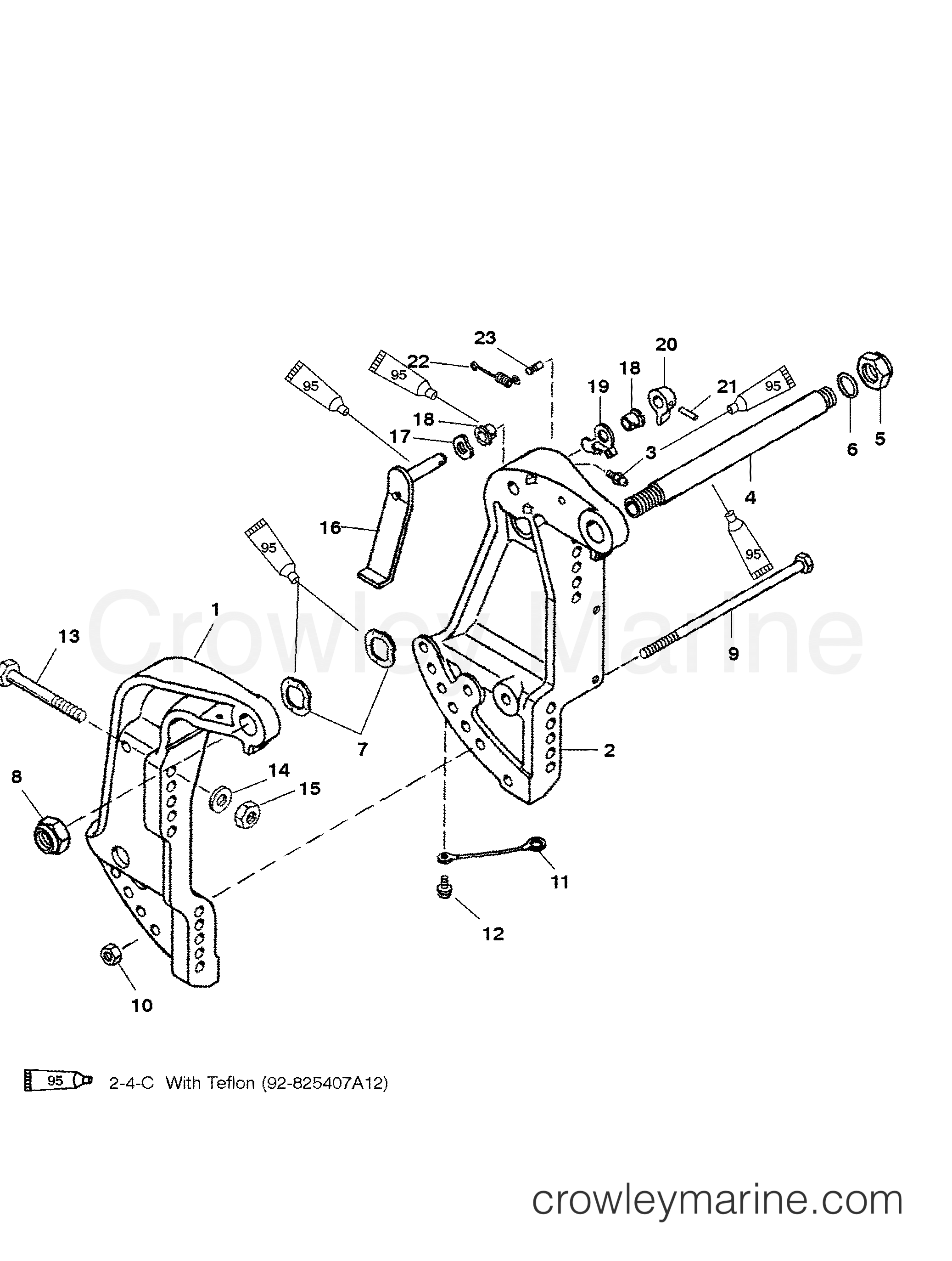 1997 Outboard 200DFI [CXL] - 7200484FD - TRANSOM BRACKETS