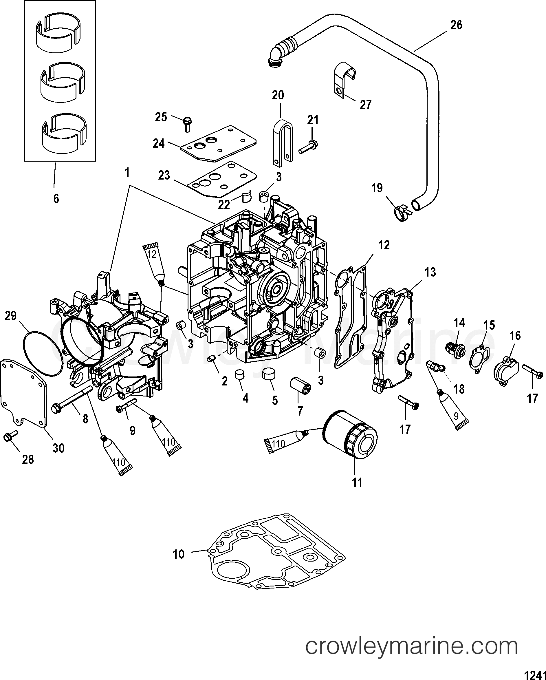 2003 Outboard 25 [ELPT/BF 4] - 7F25412MB - CYLINDER BLOCK