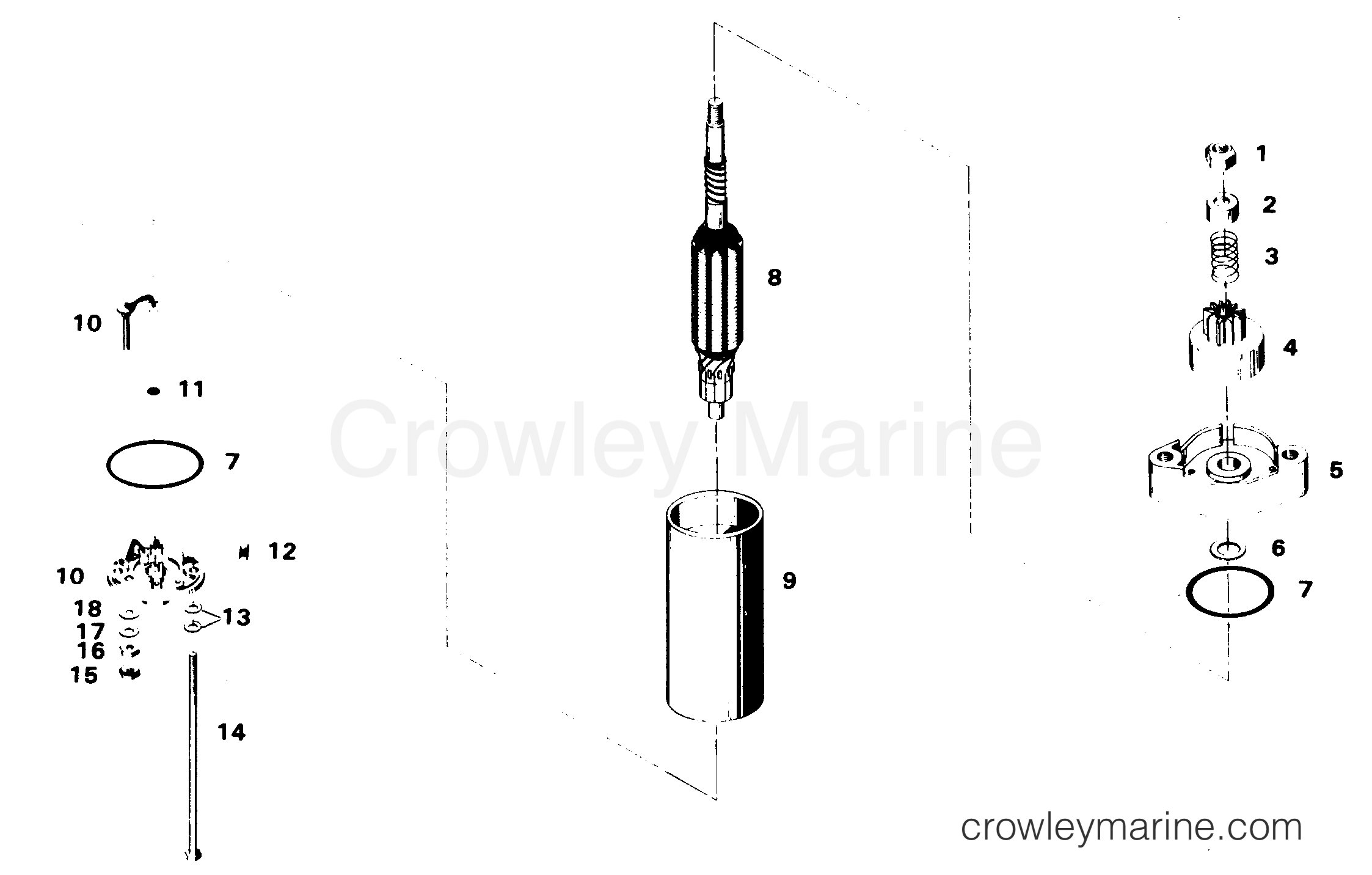 ELECTRIC STARTER 1984 Outboard 9.9 H0091H84D Crowley Marine