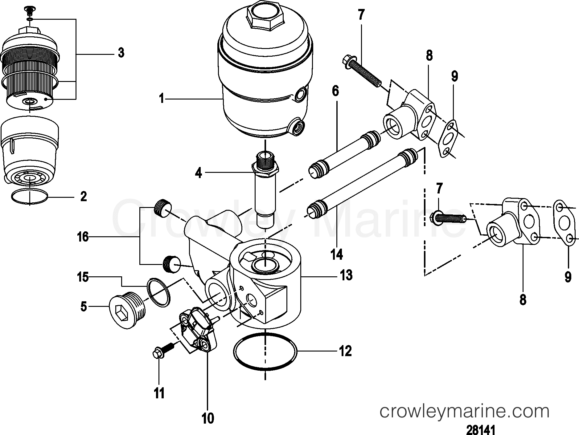 OIL FILTER ASSEMBLY 1998 Stern Drive 2.0L QSD [EJ 130] 40200002D