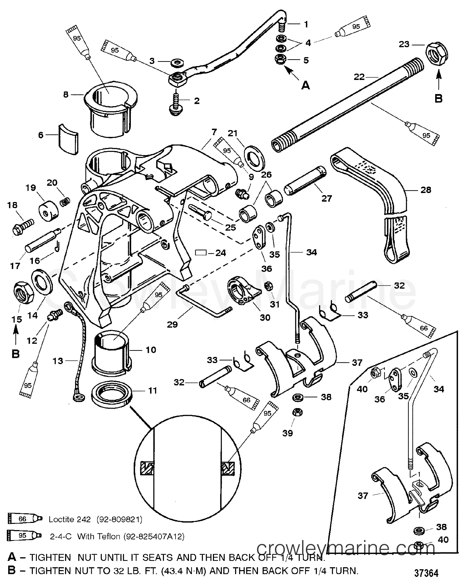 1997 Outboard 30 [ELHO] - 7031311FD - SWIVEL BRACKET