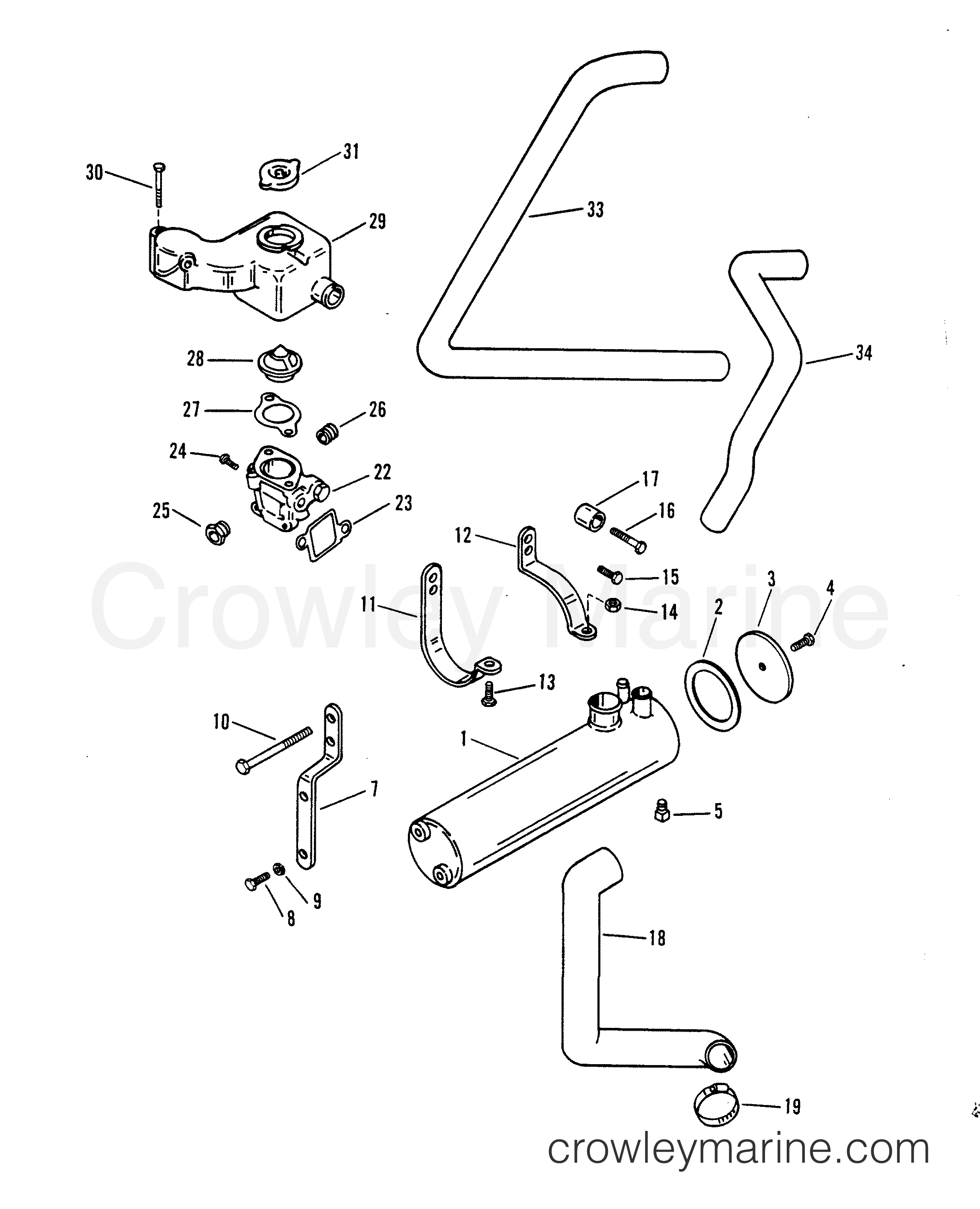 FRESH WATER COOLING KIT (61086A4, A6) Various Years Rigging Exhaust / Cooling Systems and