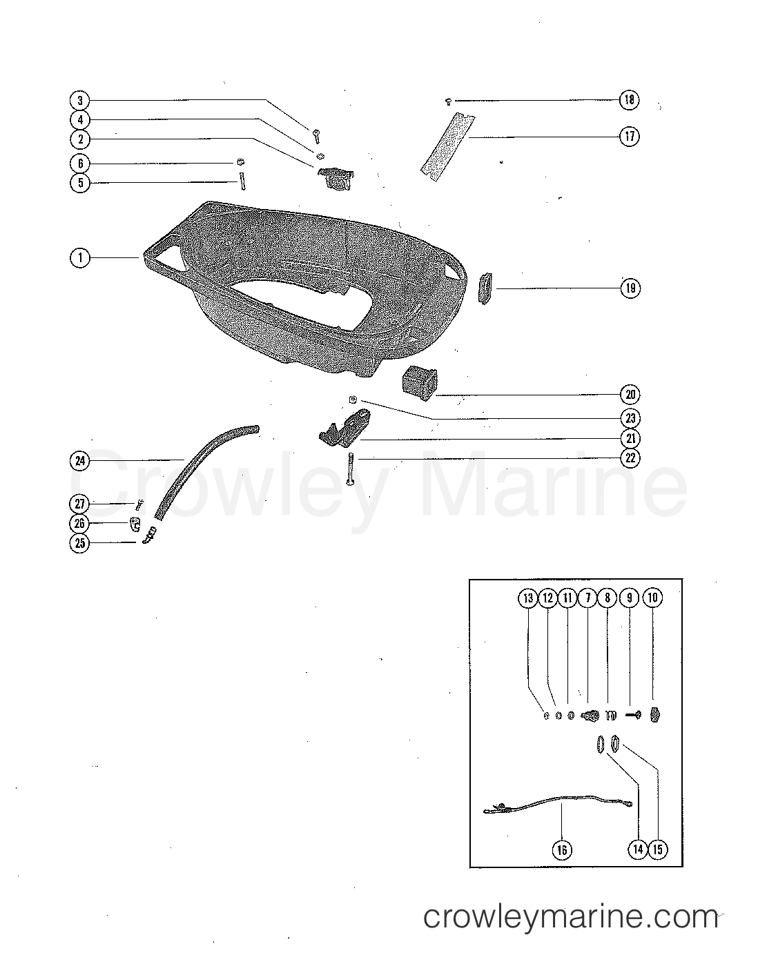 Diagram Of 1975 Mercury Marine Mercury Outboard 1850525 Cowling And