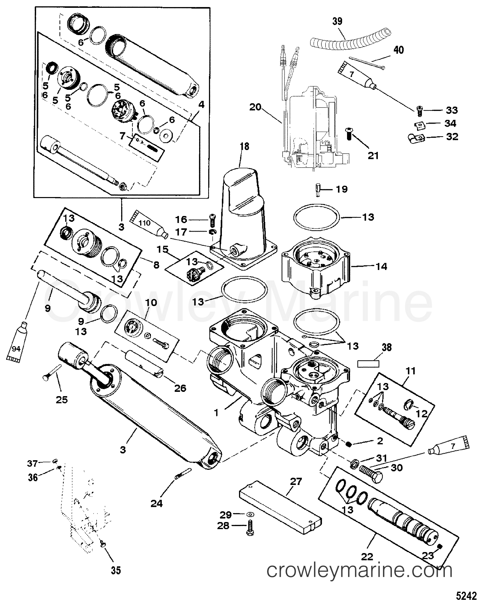 1998 Outboard 135DFI [L] - 7135473GD - POWER TRIM COMPONENTS