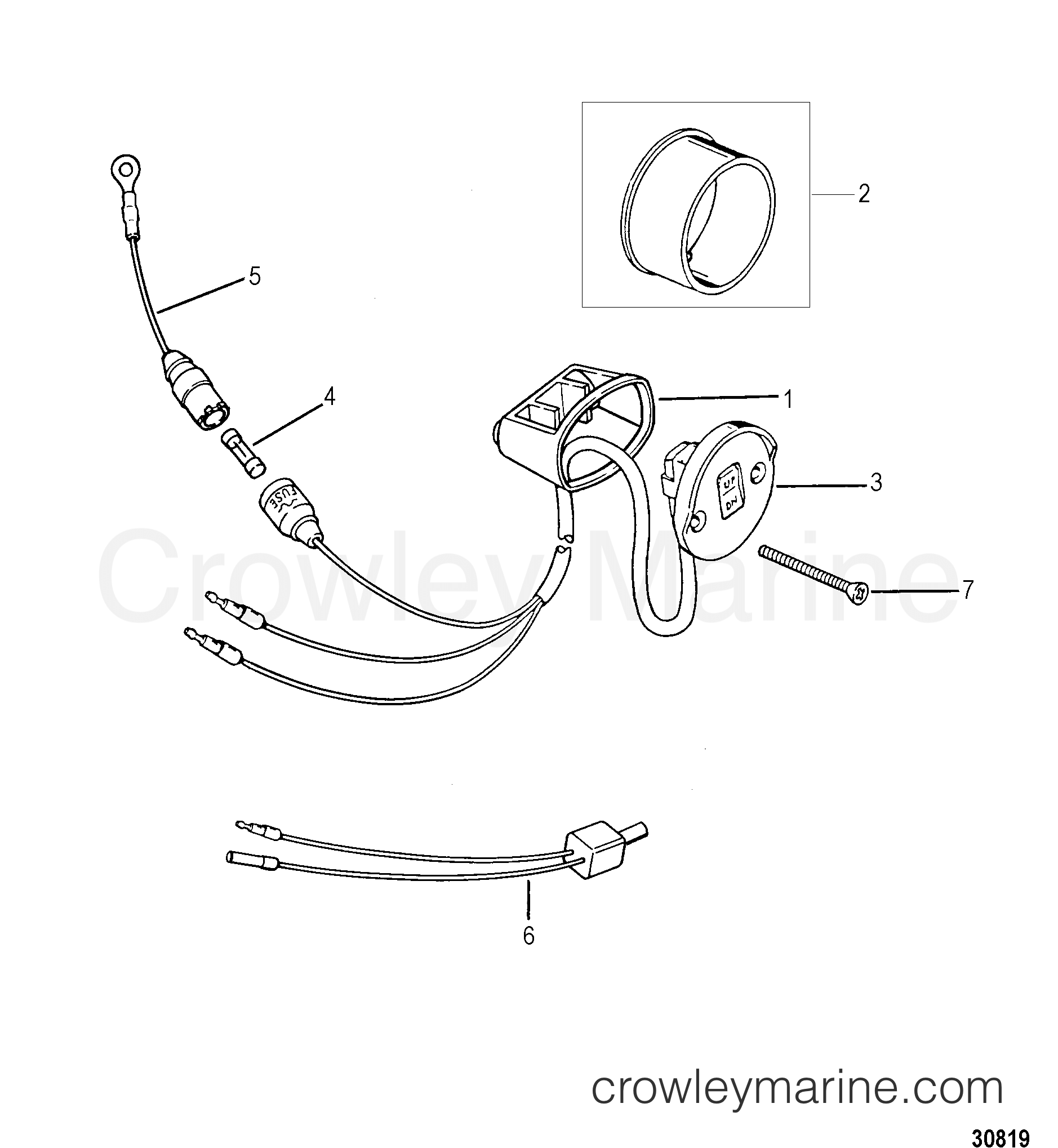 2001 Outboard 50 [ELPT/BF 4] - 7F51452KB - TRIM SWITCH KIT