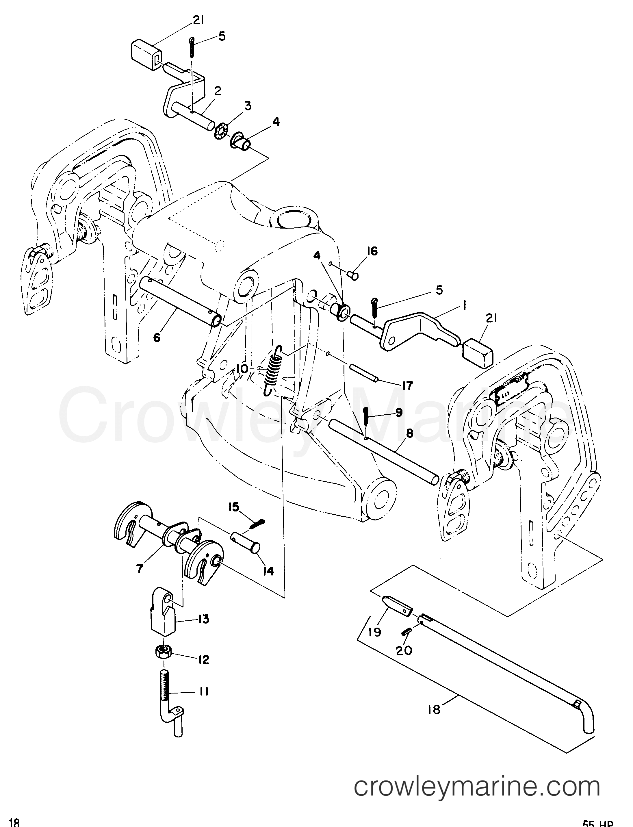 Serial Range Outboard 55 - 663-02730 AND BELOW [M] - REVERSE LOCK
