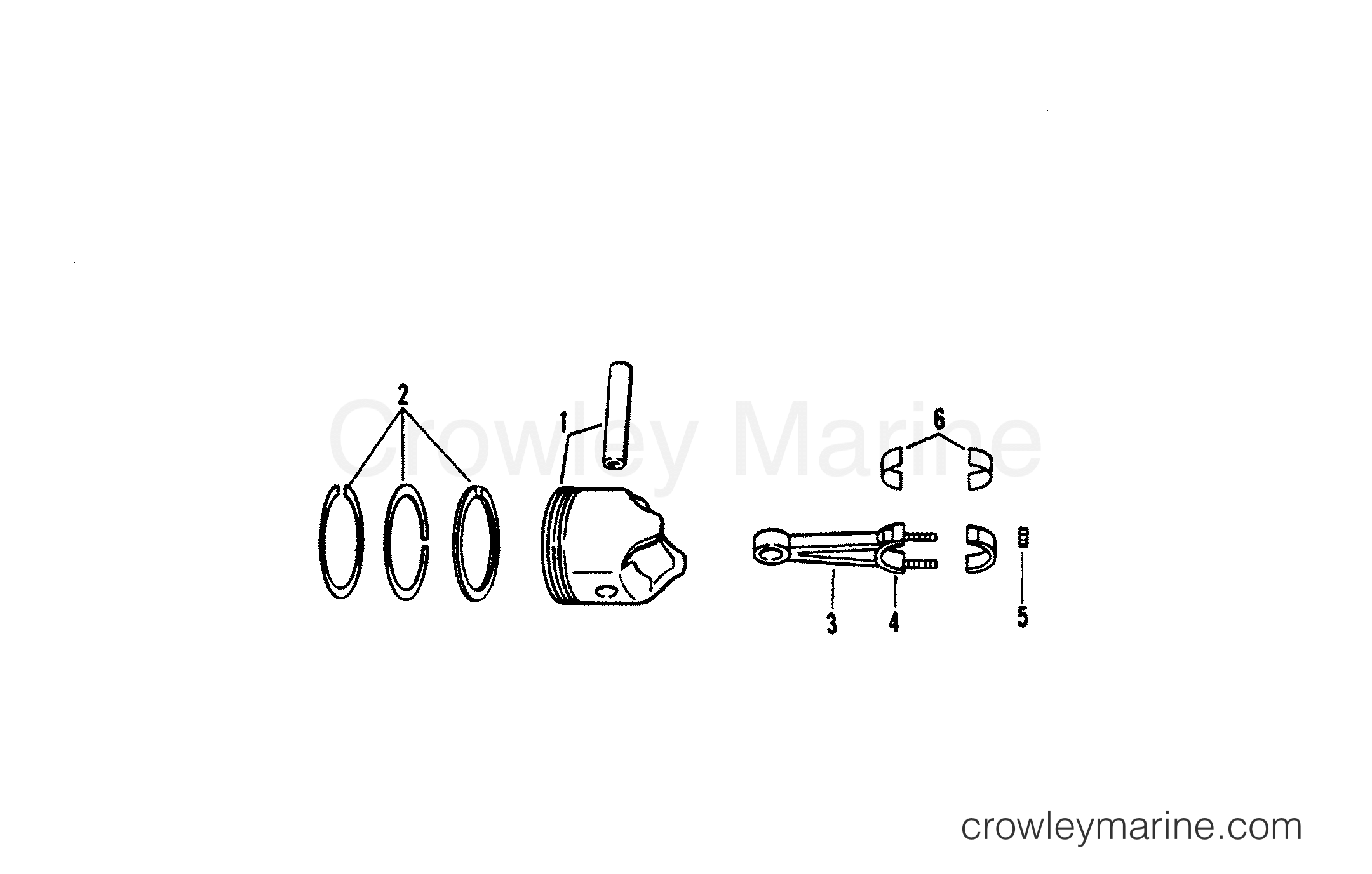PISTONS AND CONN. RODS 1994 Stern Drive 5.7L TBI [BRAVO] 457B111GS