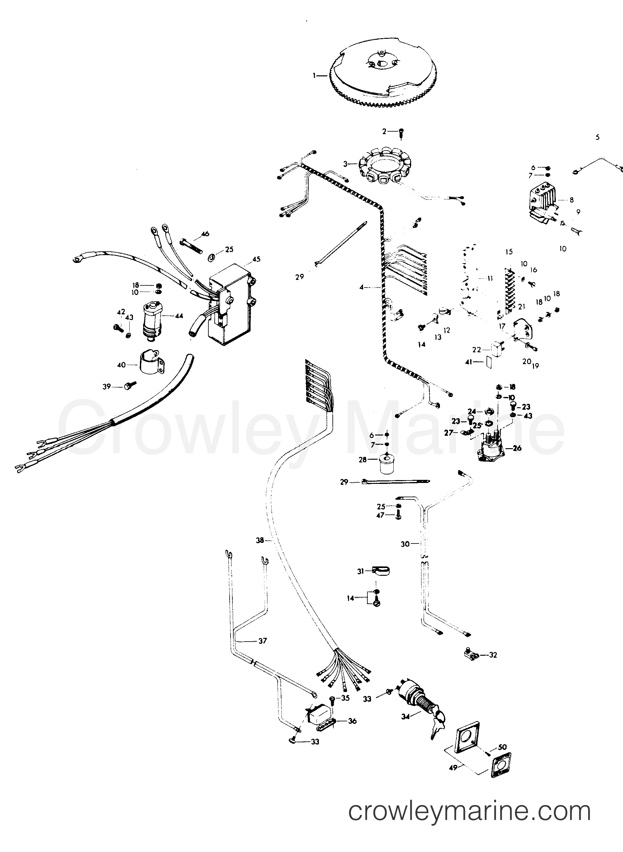 1976 Outboard 75 - H0757H76C - ELECTRICAL COMPONENTS