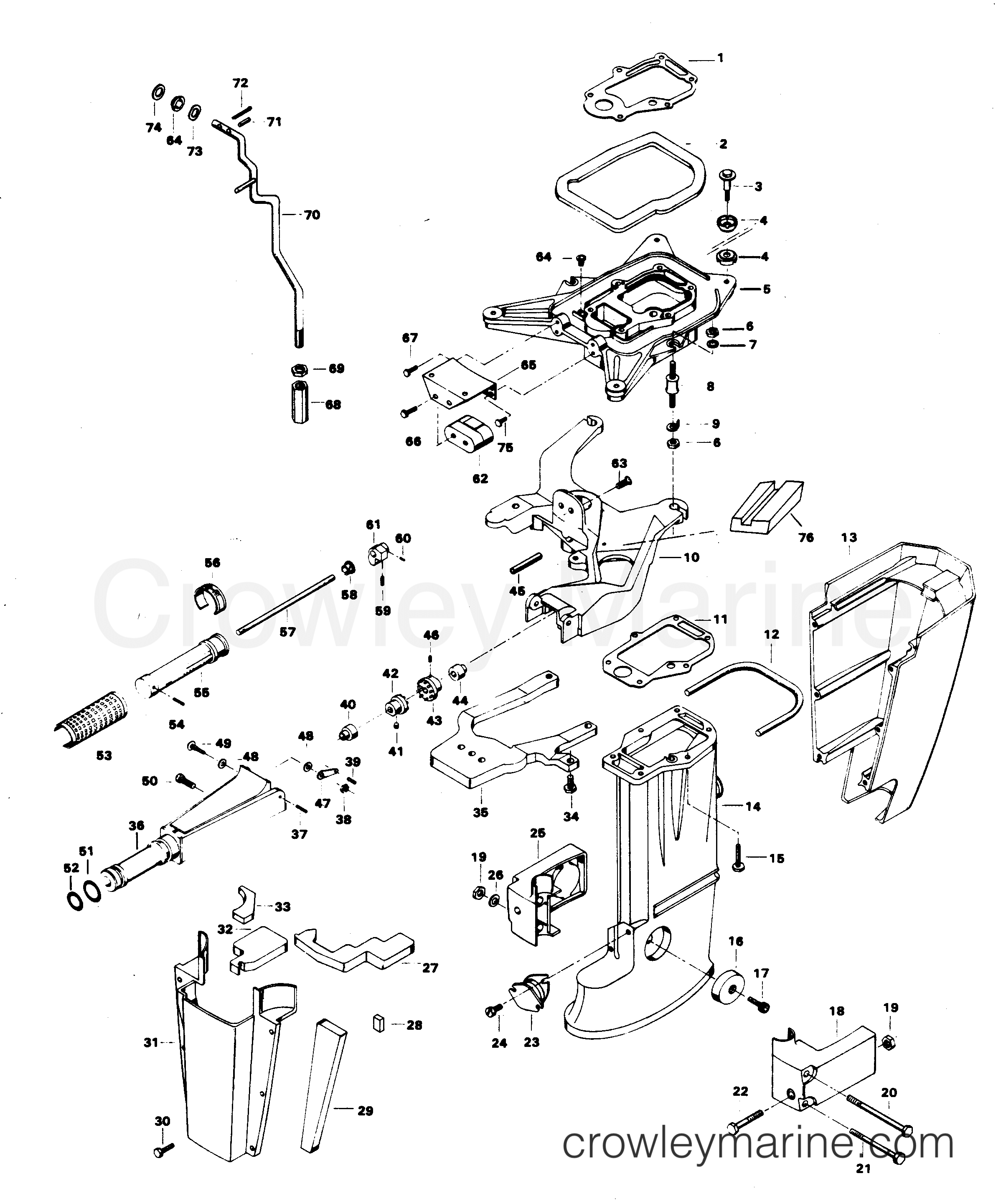 1982 Outboard 25 - 252B2F - MOTOR LEG