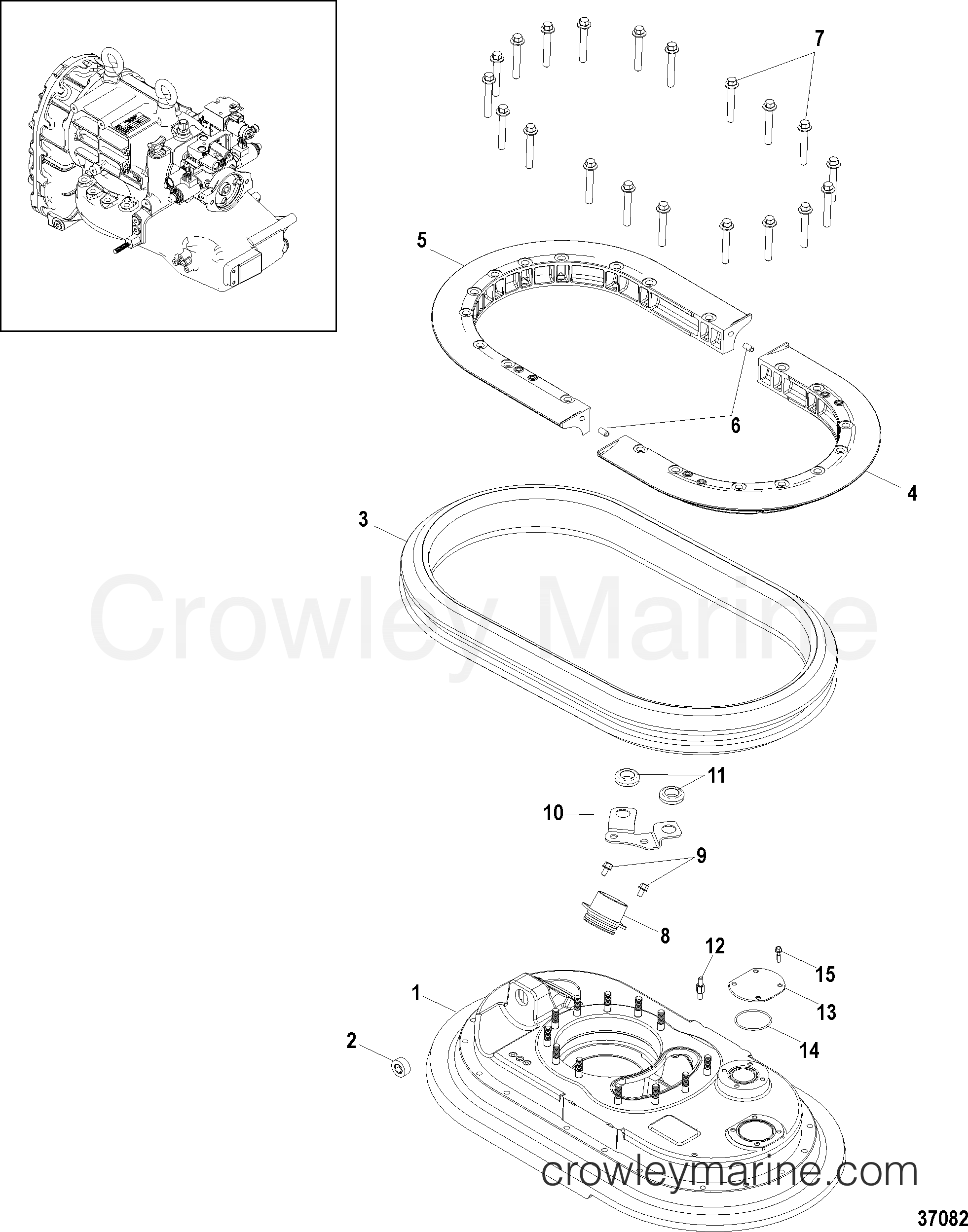 2007 Stern Drive ZEUS DRV [PT 3.10:1] - 5P4AY04HH - MIDSECTION, UPPER