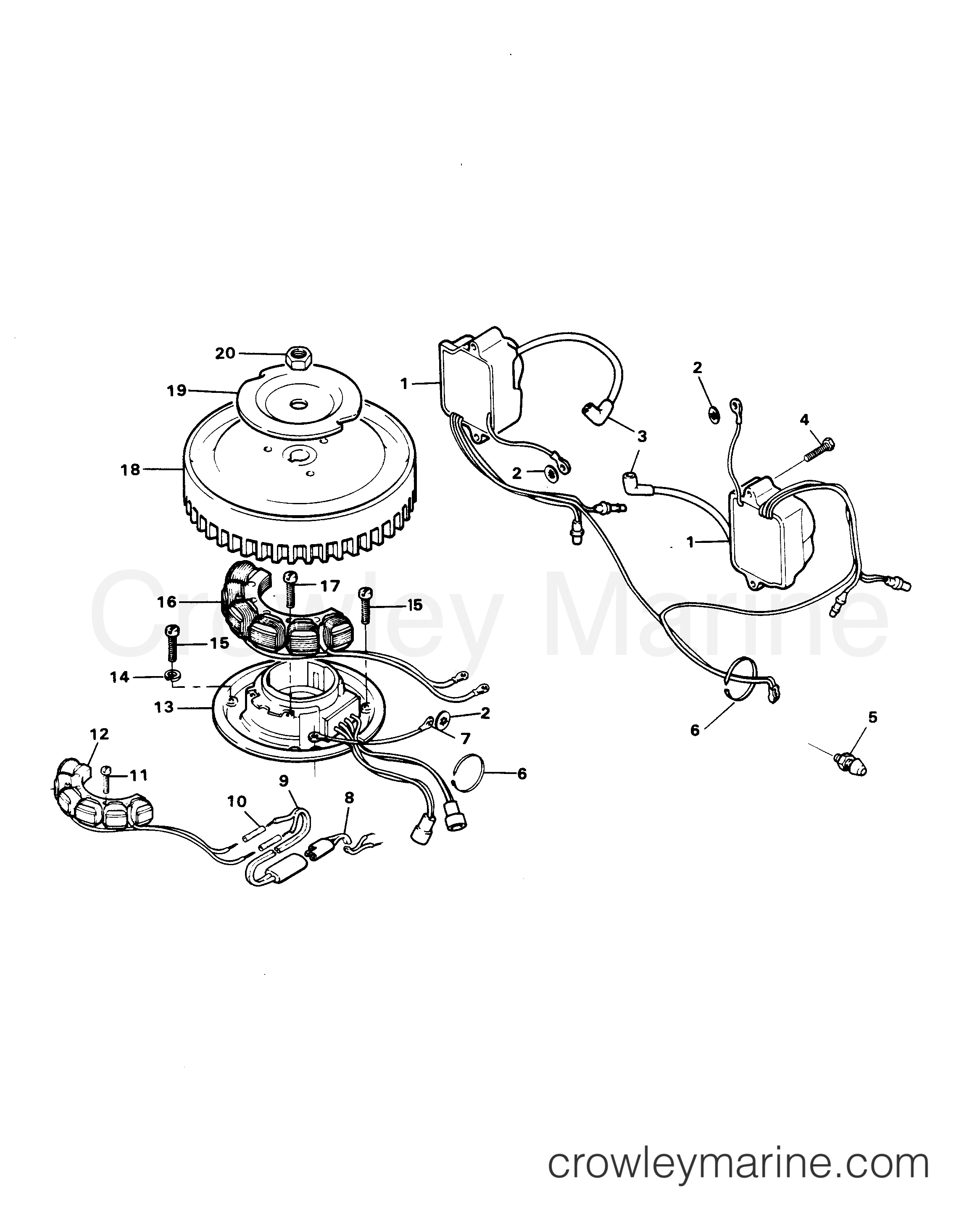 1981 Outboard 7.5 - H0072B81D - ELECTRICAL COMPONENTS