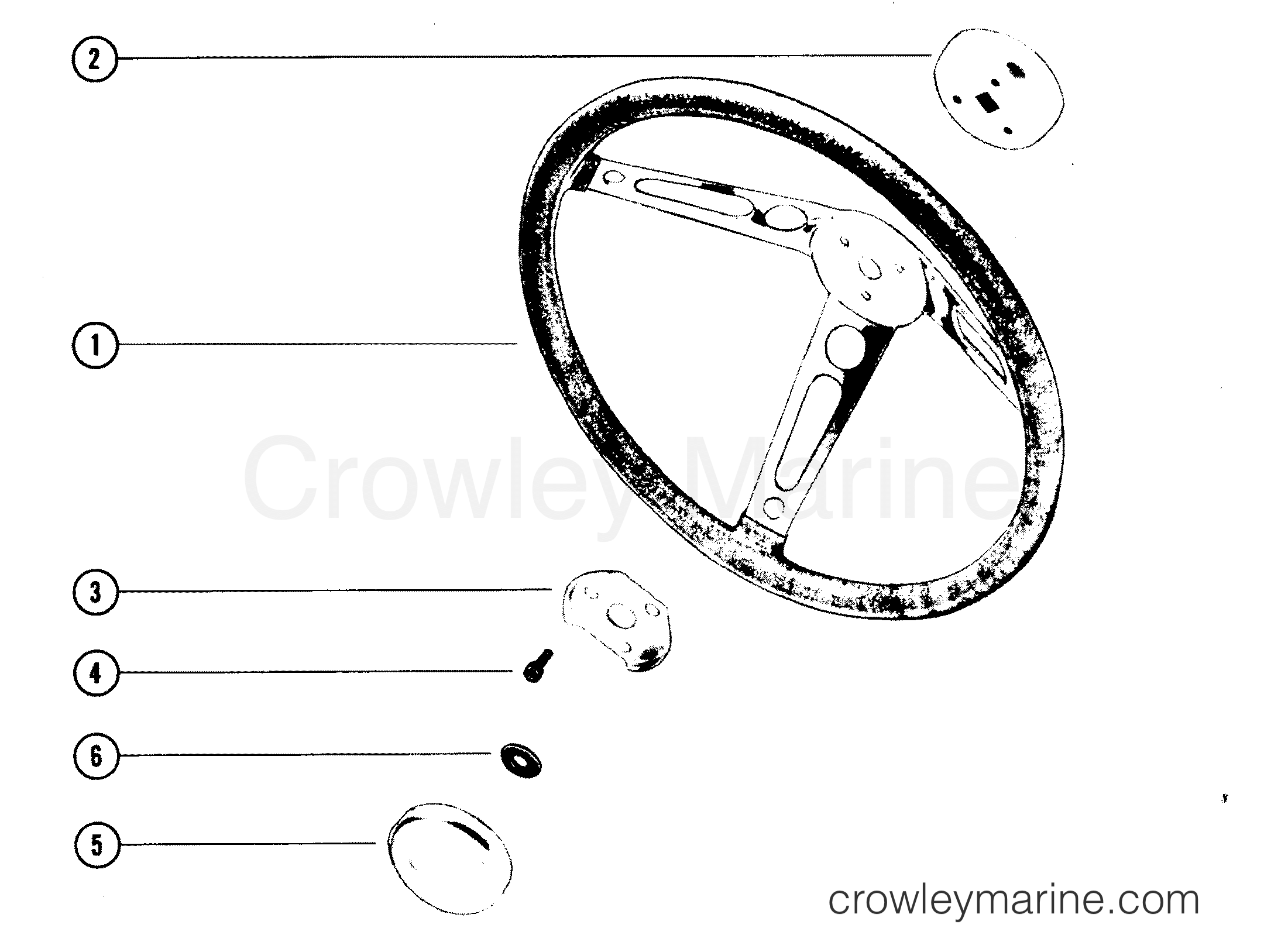 RIDEGUIDE STEERING WHEEL ASSEMBLY (COLORED) Various Years Rigging Power Steering/Tiller