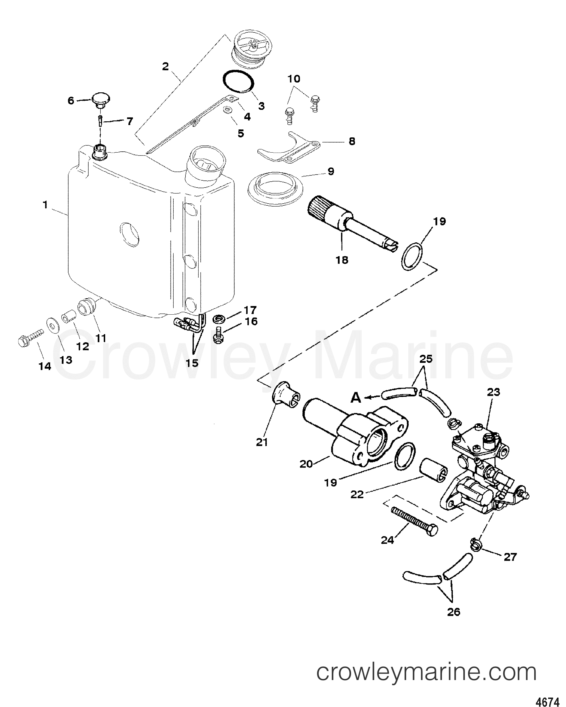 2000 Outboard 90 [ELLH] - 7090321JF - OIL INJECTION COMPONENTS
