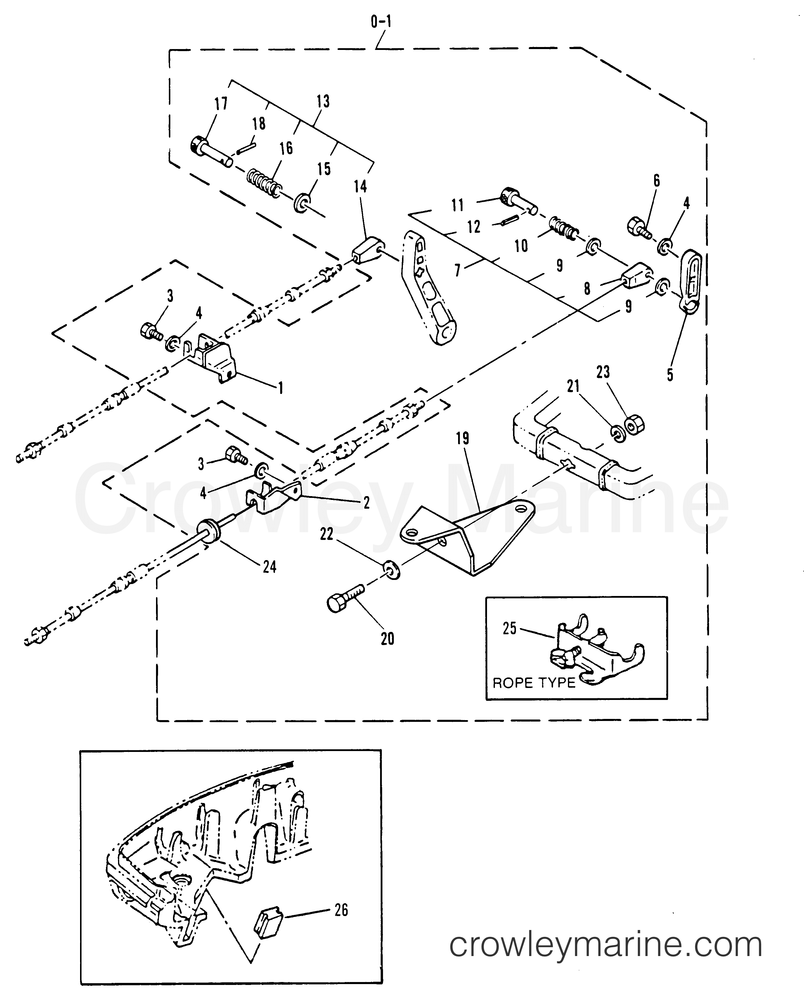 1981 Outboard 20 [M] - 7020201 - REMOTE CONTROL ATTACHING KIT