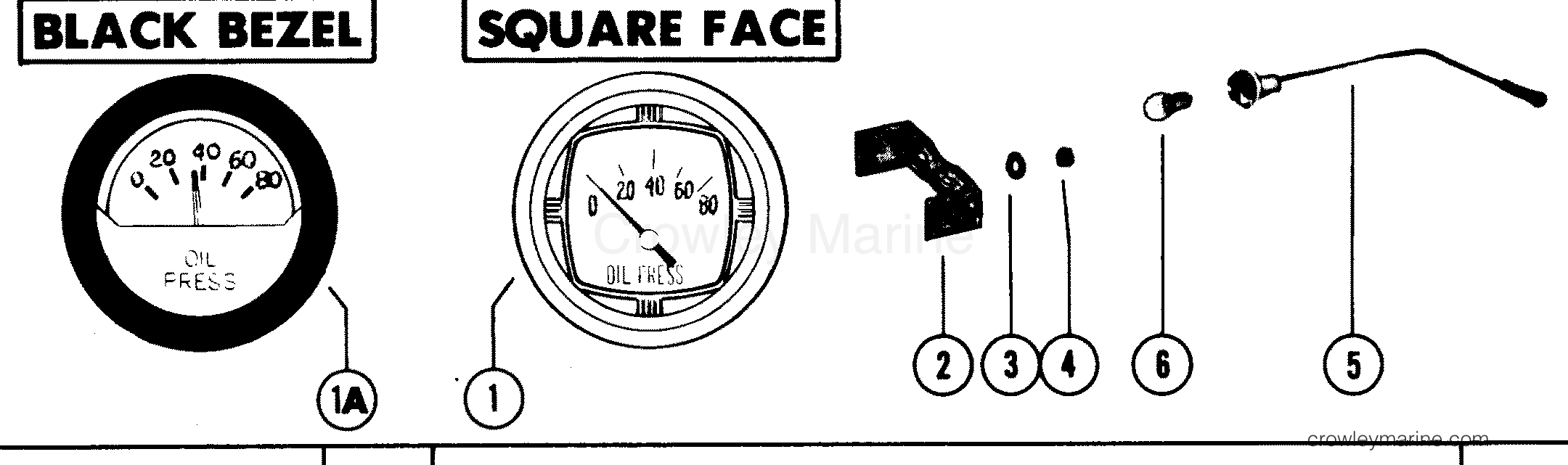 OIL PRESSURE GAUGE ASSEMBLY (SQUARE FACE) Various Years Rigging InstrumentsGauges and
