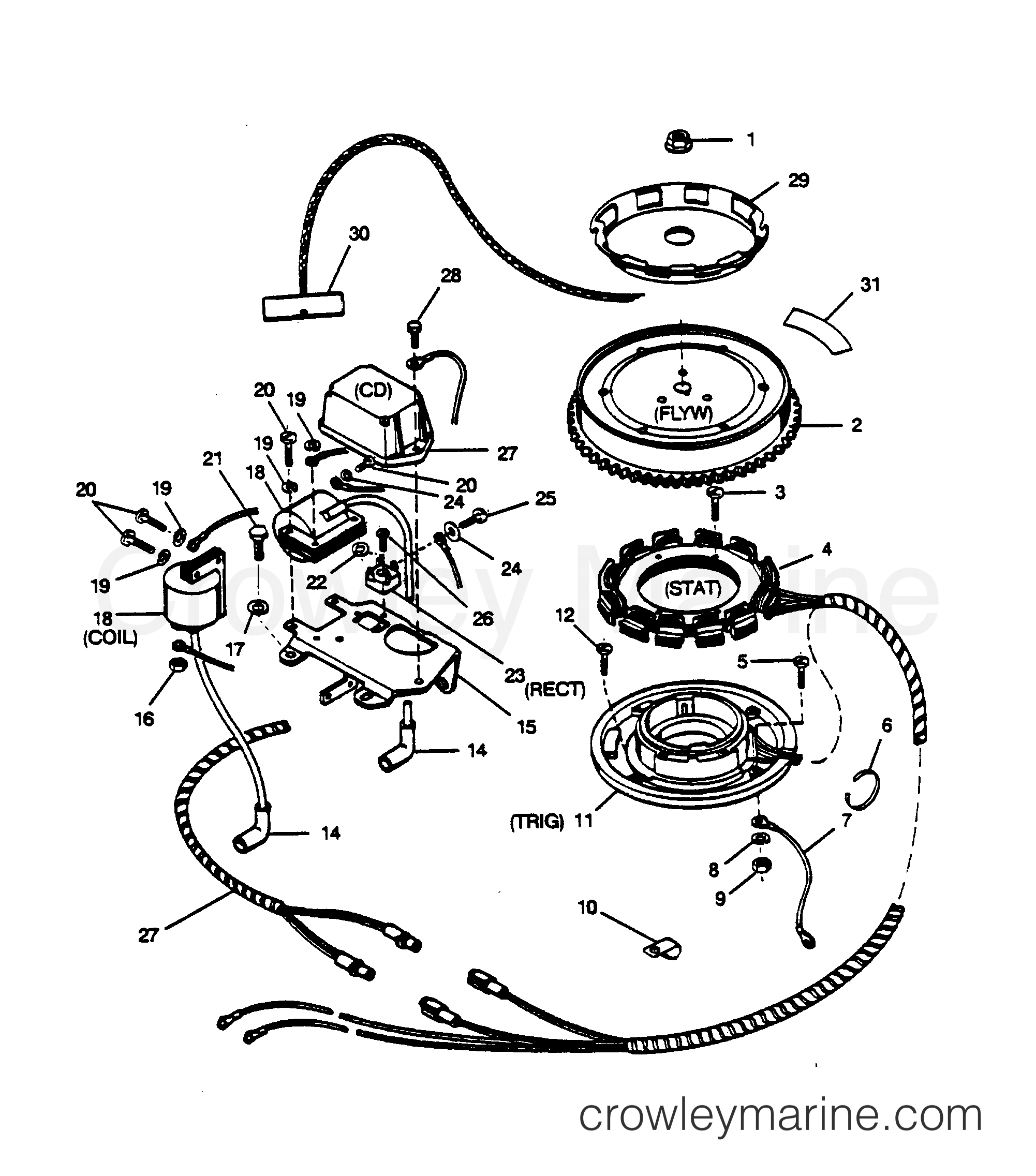 1989 Outboard 35 - 357F9C [Force] - IGNITION COMPONENTS