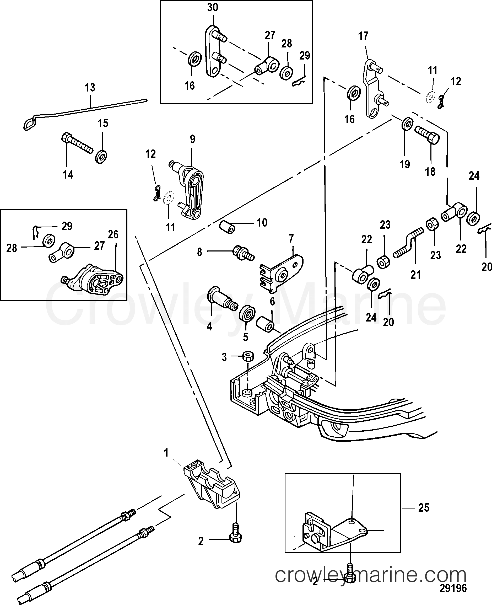 2005 Outboard 8 [ML 4] - 7F08211TB - THROTTLE/SHIFT LINKAGE, 9.9 REMOTE MODELS