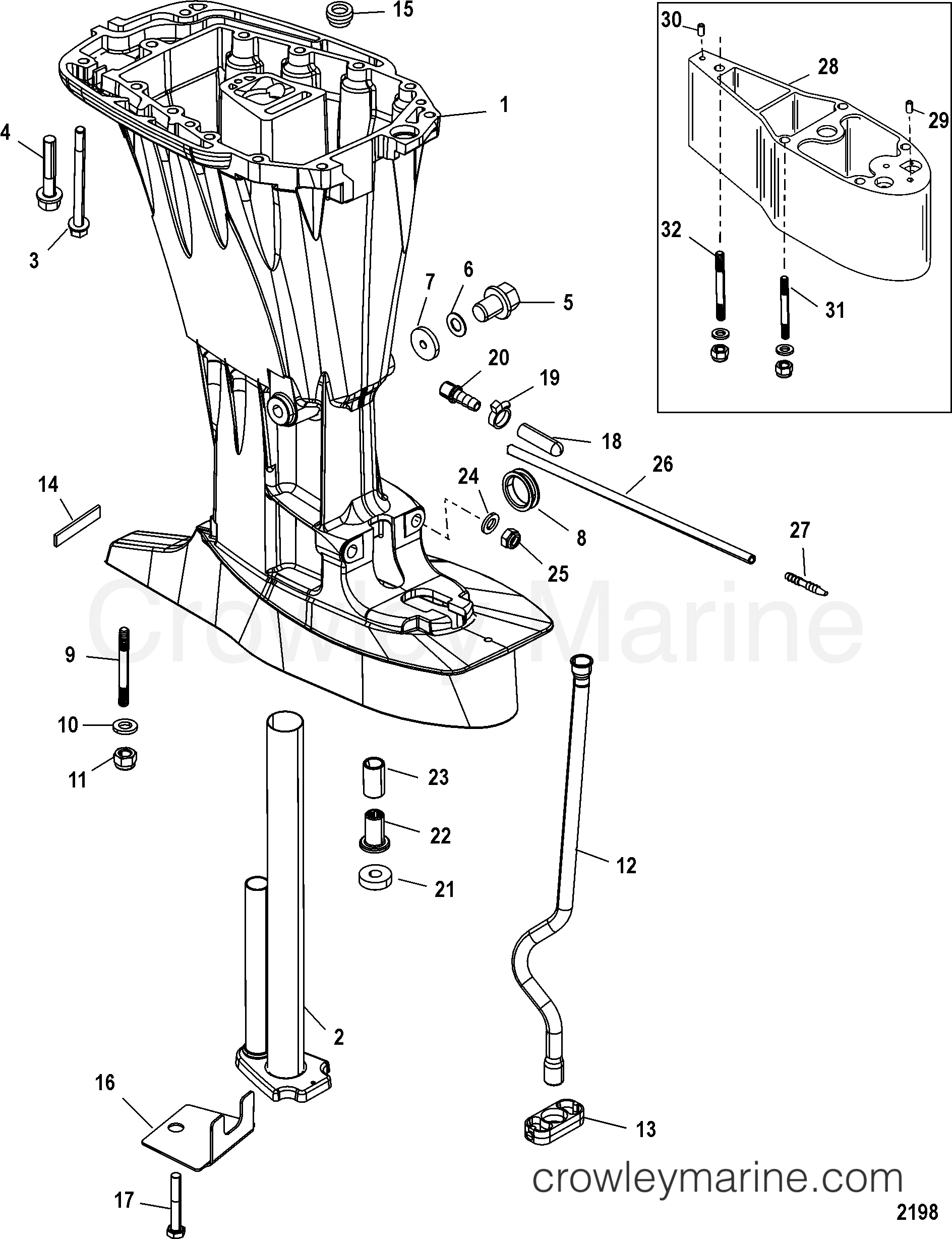 2004 Outboard 40EFI [ELPT/BF 4] - 7A41452RD - DRIVESHAFT HOUSING