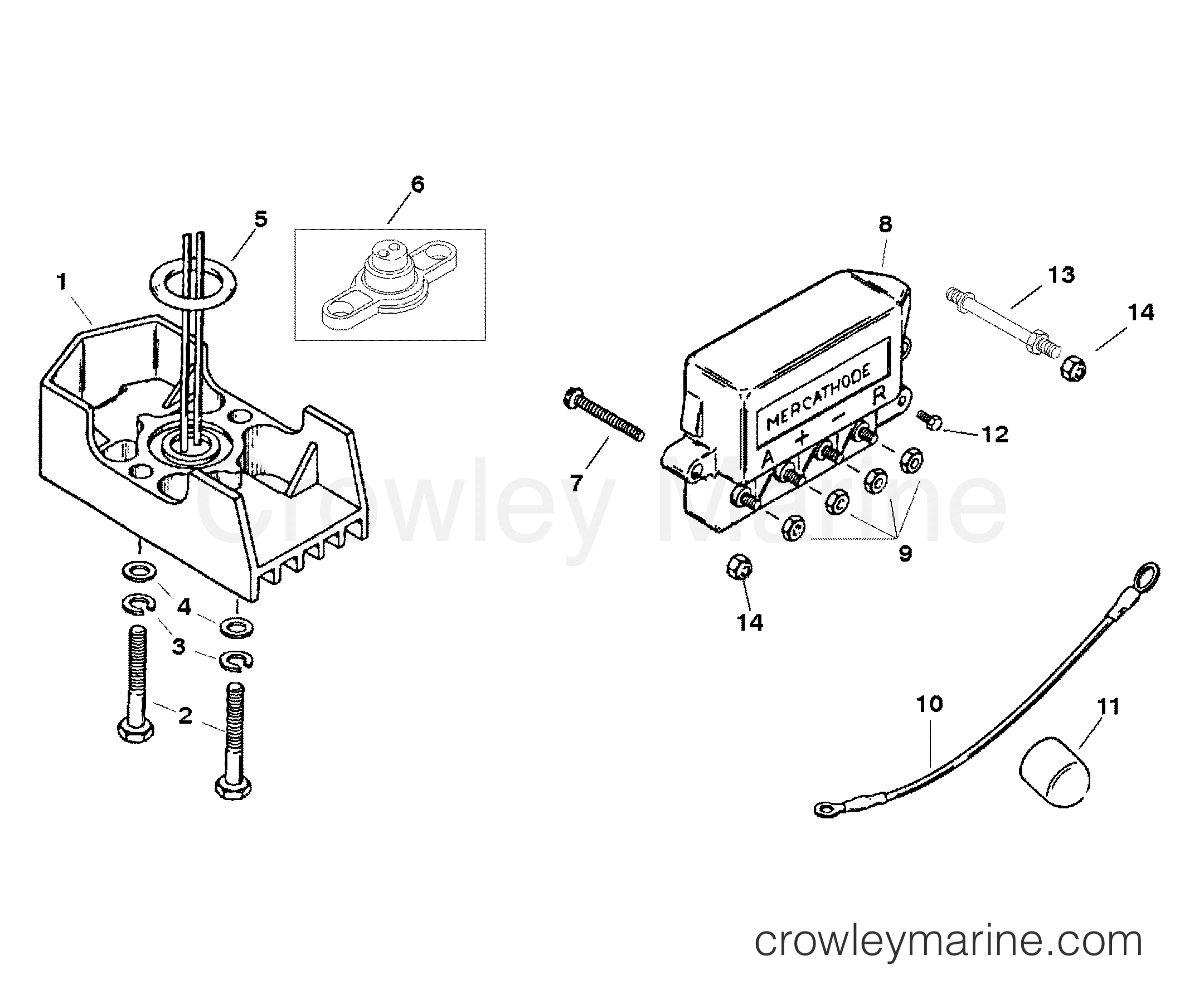 Serial Range Stern Drive BLACKHAWK 1994-1995 - ALL - MERCATHODE KIT